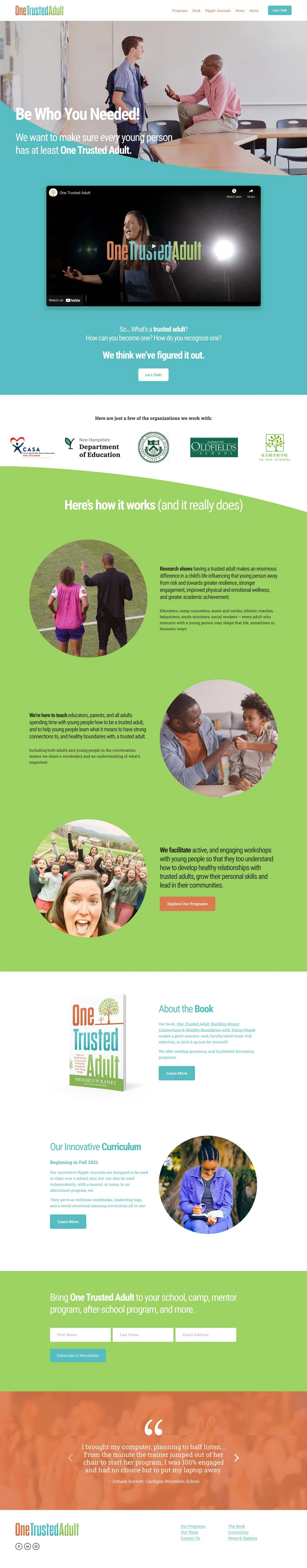 Green and Blue Squarespace Website Design for Teacher In-Service Contractor