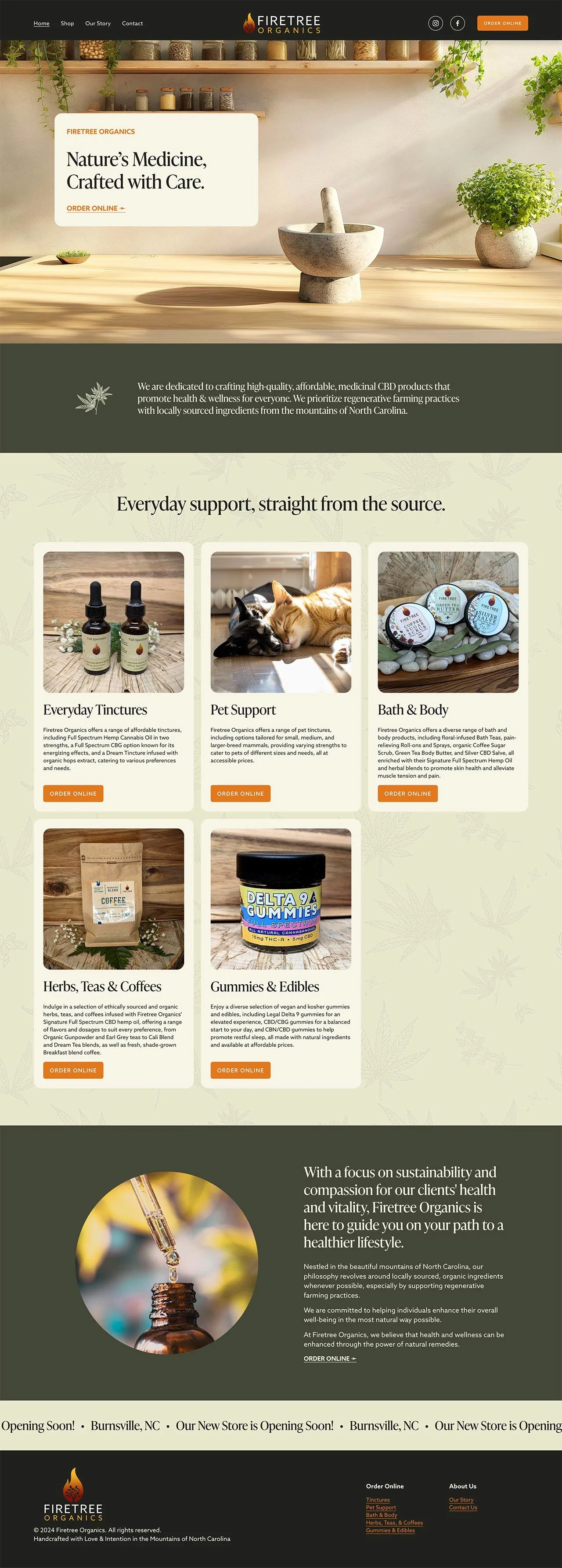 squarespace website example for cbd cannabis product e-commerce