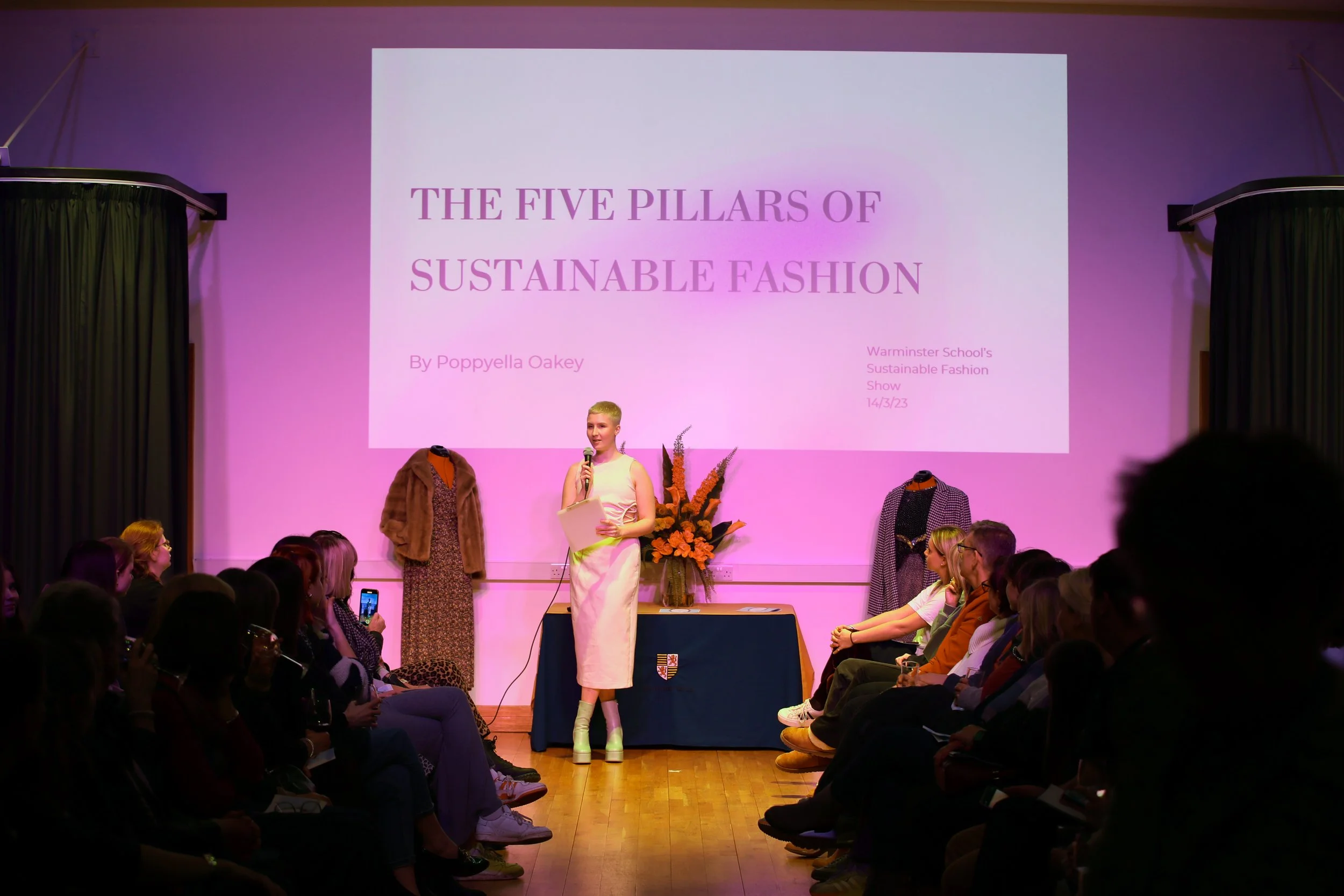 Speaker
(“The Five Pillars of Sustainable Fashion” talk for Warminster School 3/23)