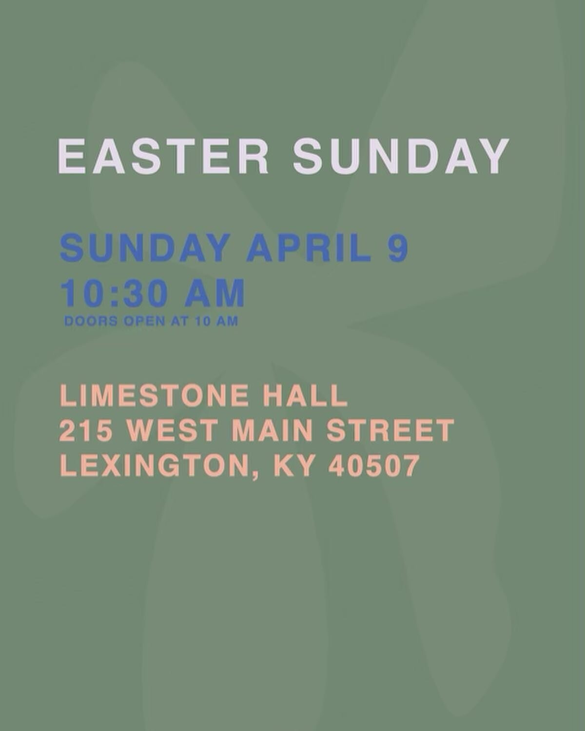 TOMORROW - we will gather at 215 West Main Street for our Easter Service. Doors will open at 10am for coffee and fellowship. The service will start at 10:30am. Bring a bouquet of flowers with you to adorn the &ldquo;blooming cross&rdquo;. All are wel