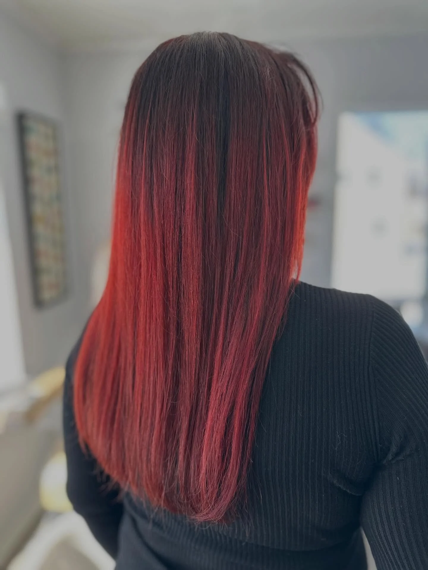 Fire 🔥 and Ice 🧊  Red Balayage done by Stylist Kelly.  Silver/White done by Colorist Etain @etainoloughlinhair #hazletnj #njhaircolorist #njhairsalon #pulpriotisthepaint
