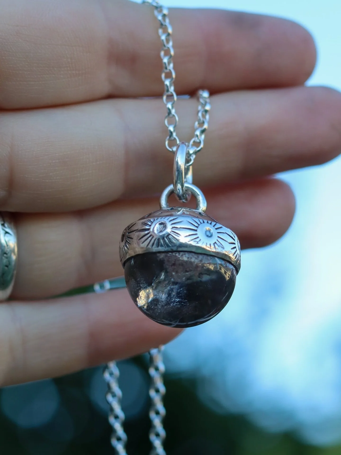 I had to &hellip; 

 &hellip;&hellip;Show off this Crystal Ball which is Garden Quartz  encased in silver like a forgotten forest giving  me such a gentle grounding vibration

I&rsquo;m going to be switching off the made to order pieces by the end of