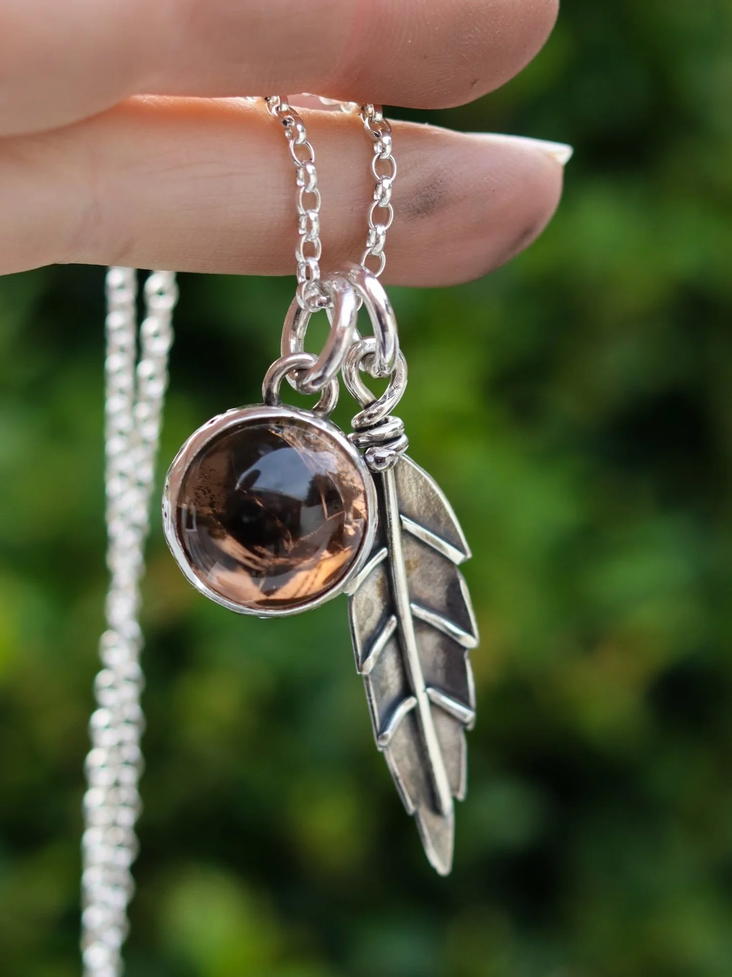 Commissioned Piece NFS 

This beautiful Storyteller Collection set gave all the earthy vibes with the Smokey Quartz Mini Crystal ball and Rowan Leaf. Commissioned for a beautiful ladies birthday an honour to create 💜

I&rsquo;ve got some more Storyt