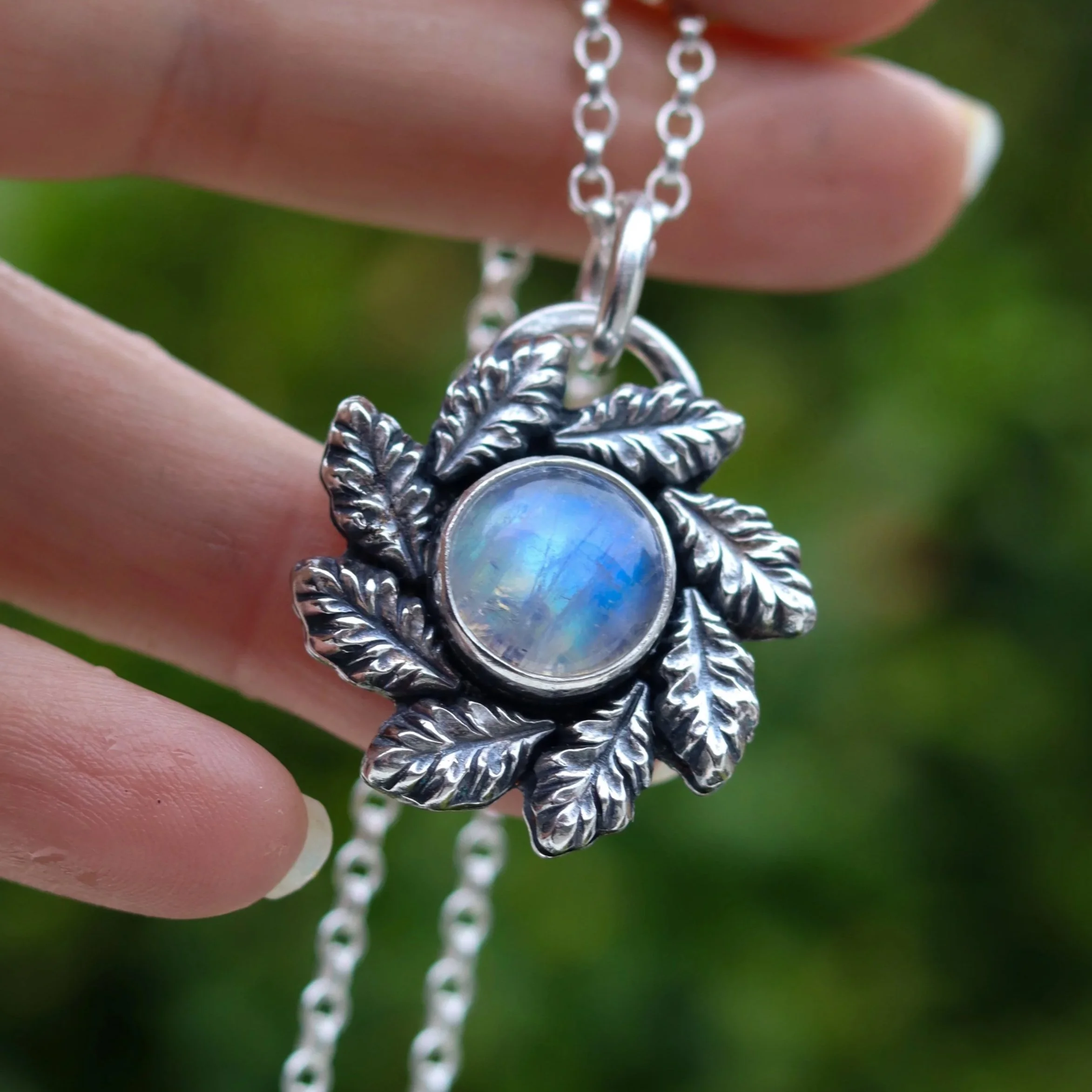 Whispers of the Ancient Forest with Moonstone Charm