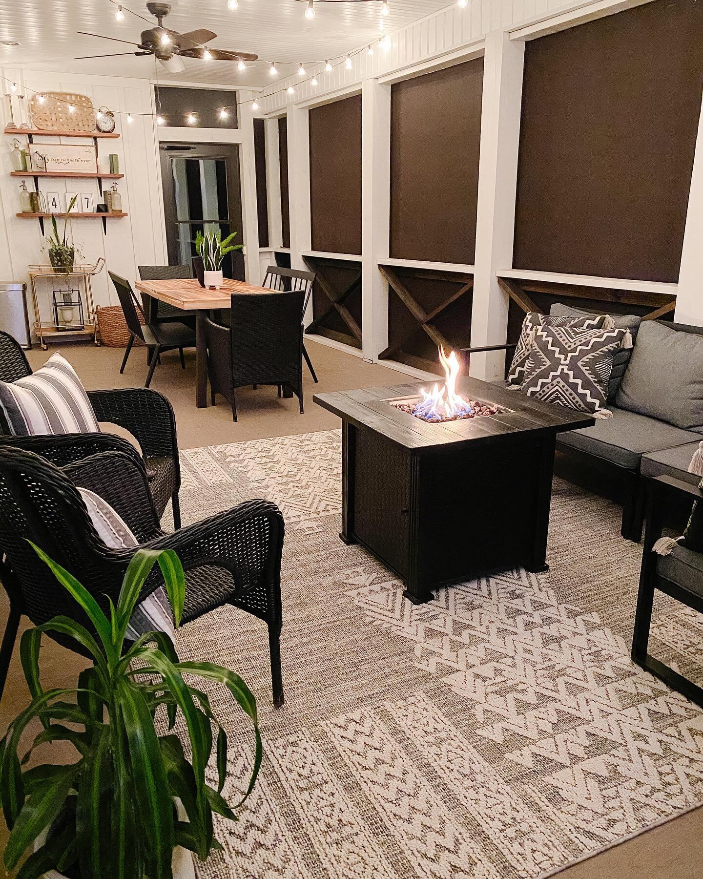 Friday night lights around here! So excited for it to be perfectly cool tonight to light the fire pit and sit on the porch. This is my favorite space. Especially this time of year! I hope you guys have a amazing weekend and because this rug is amazin