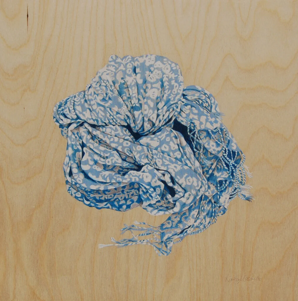Elusive Companion #1, coloured pencil on wood, 16x16 inches, 2016.