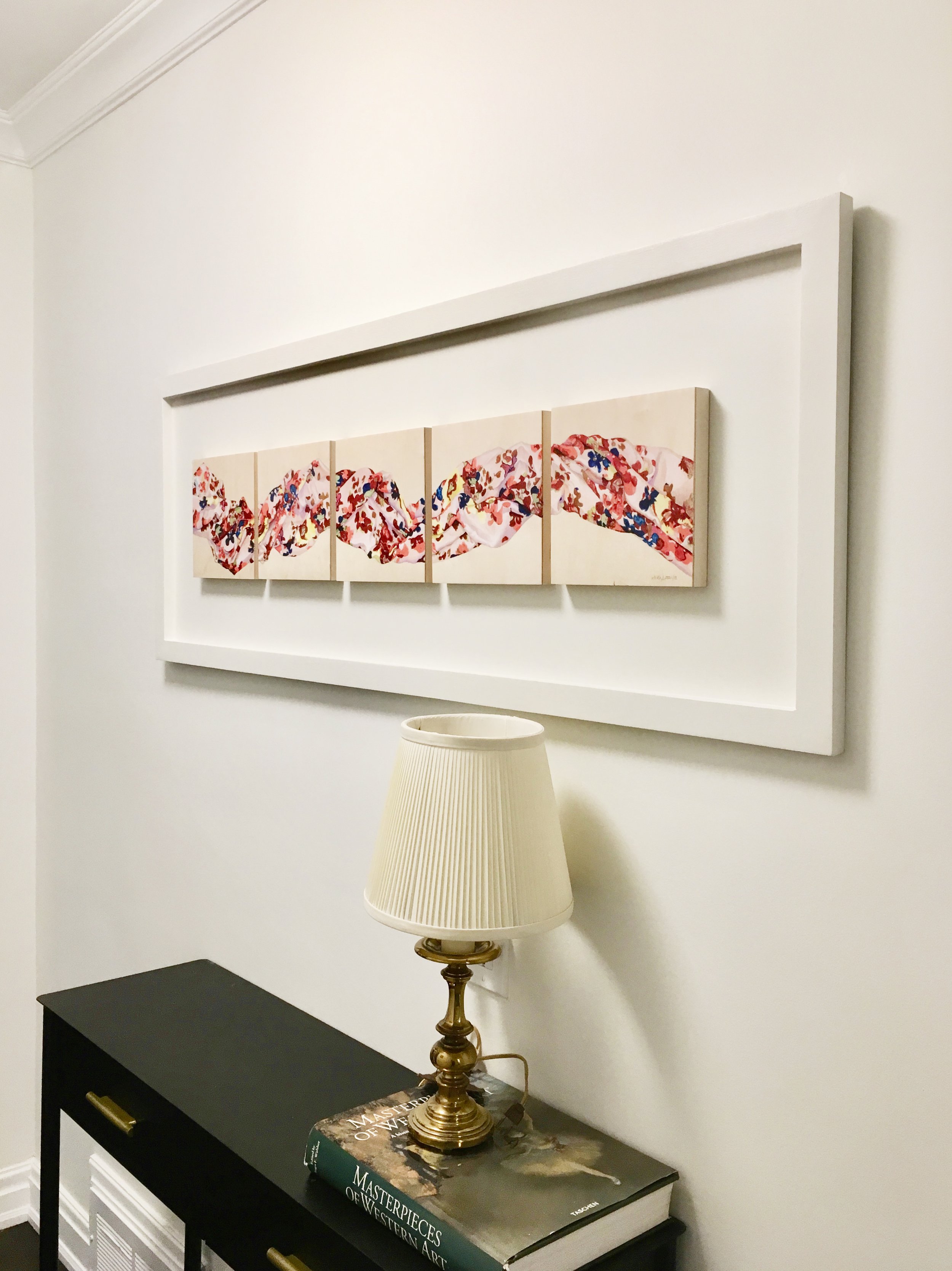 Evolution in Bloom, coloured pencil on wood in a custom frame, commissioned drawing, 2018.