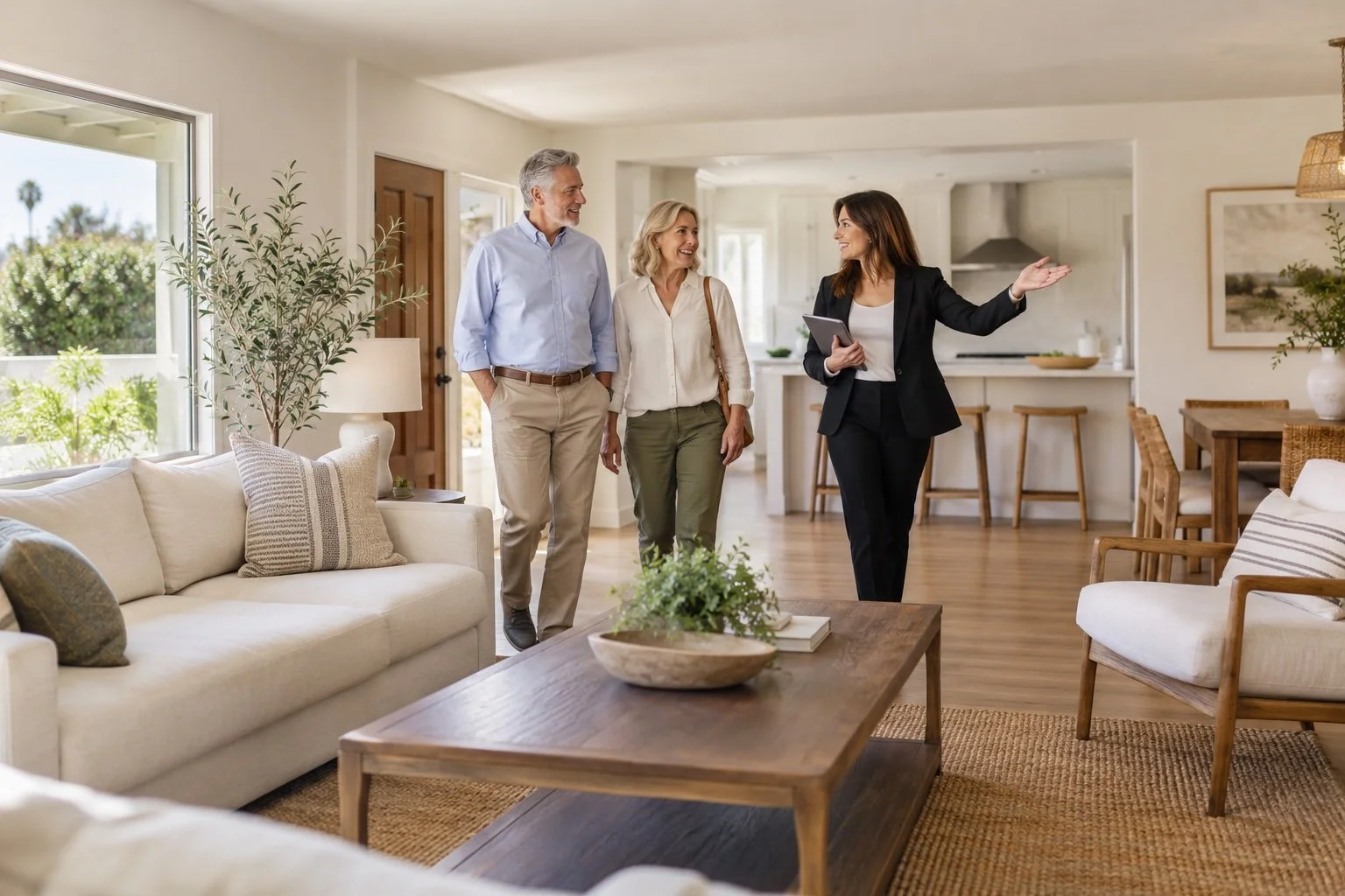 Illustrative photo of buyers touring a smaller home with a real estate professional