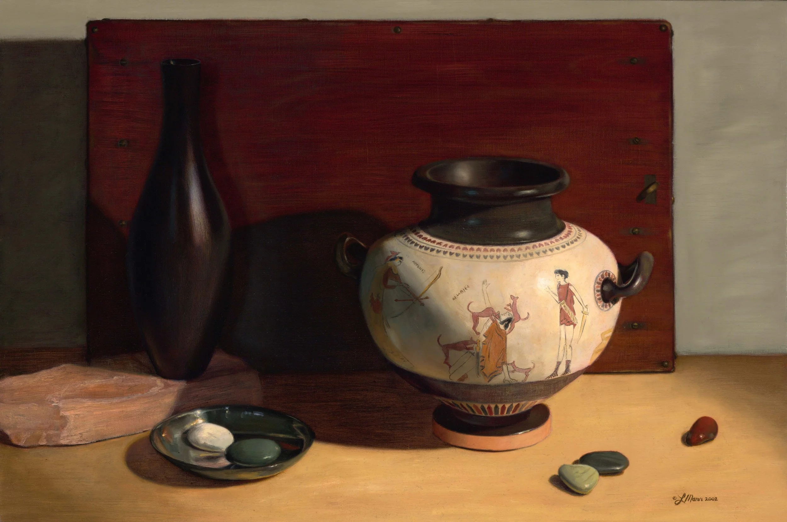 Linda Mann_GreekVase and Modern Vase_2002_oc_18x27inches.jpg
