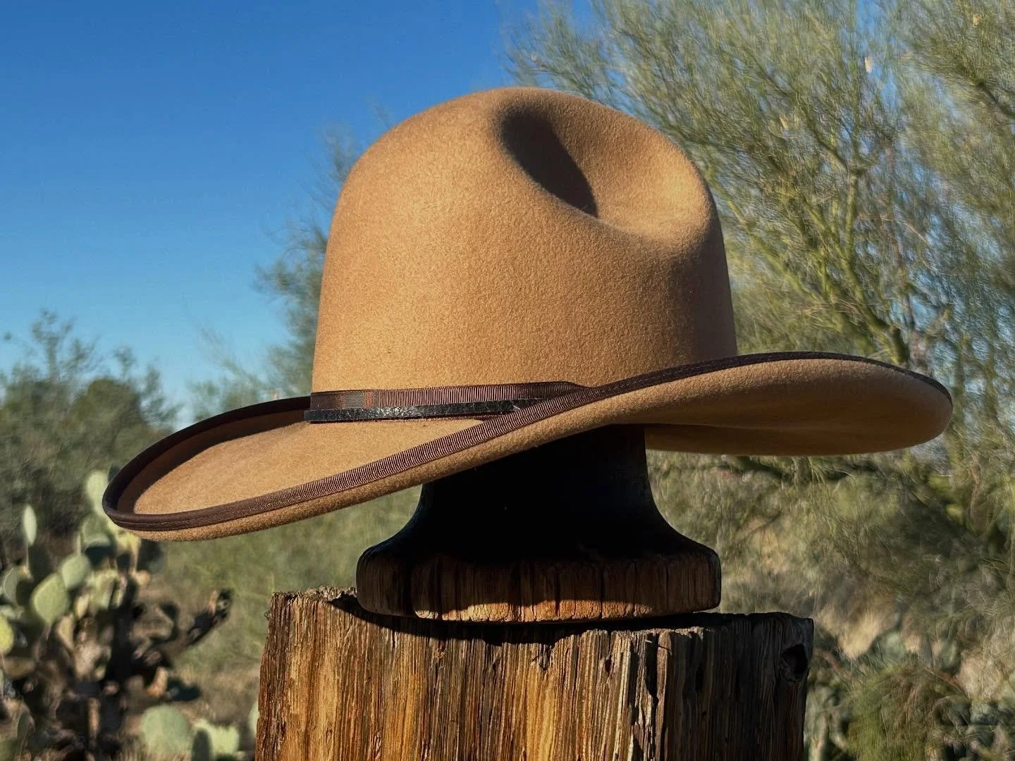 Here is another look at the pure beaver fur in camel brown. I absolutely love this color and the shape reminds me of the character on the cover of the book written by Will James called , &ldquo;Big Enough.&rdquo; Have a great weekend and visit my web