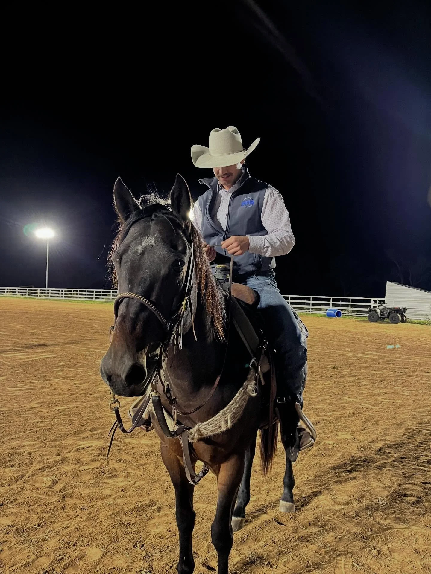 Here is a customer of mine in Texas showing off his new pure beaver belly in silverbelly. He competed in his first rodeo(team roping) and he said the fit and feel was perfect! Held up just like he wanted. This hat is a cattleman crease on top with a 