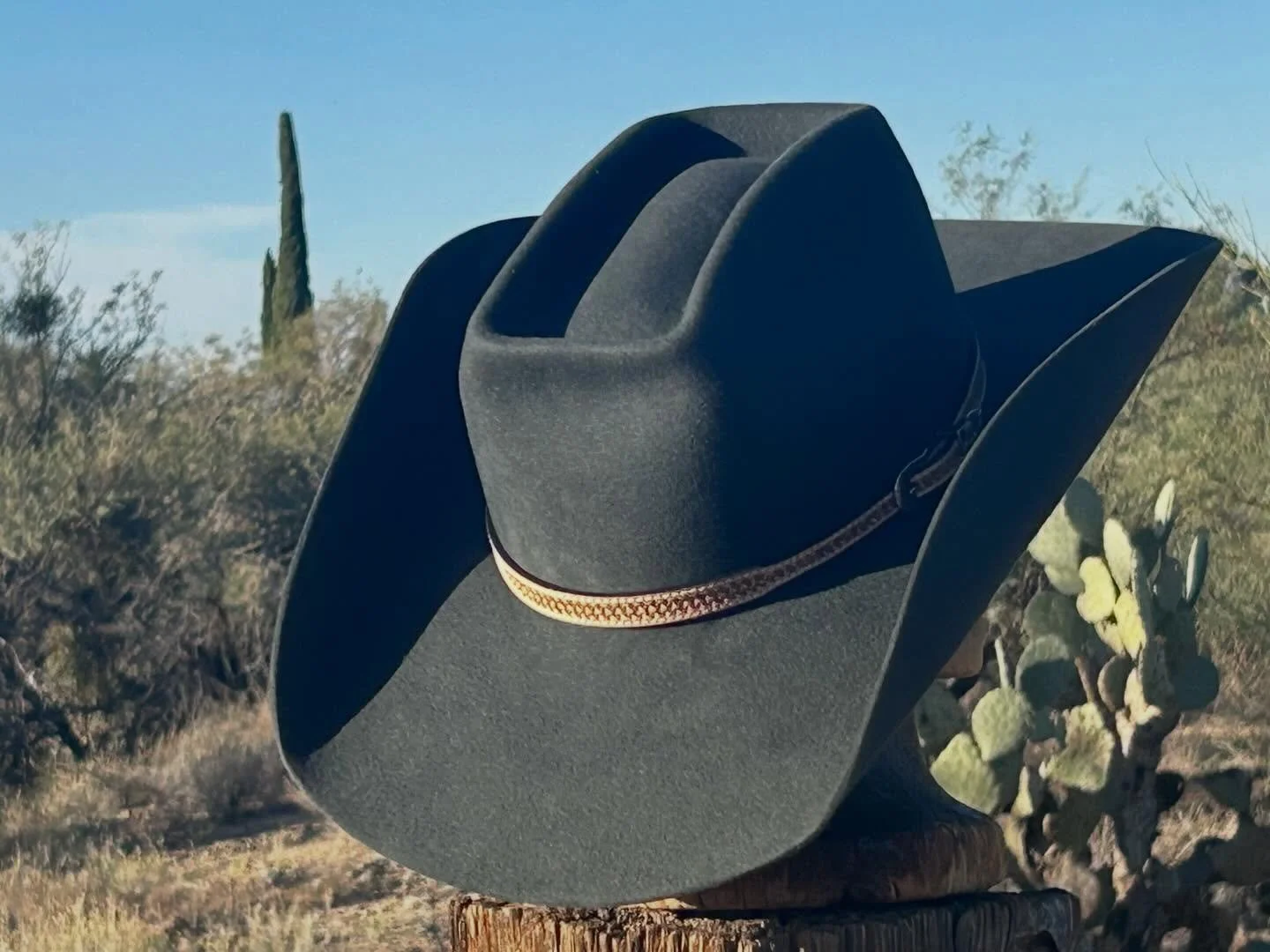 The dark grey is a very versatile color, a lot like the natural, it goes with anything. We went with a 4.25 inch brim, with a Canadian shape on top. This hat will no doubt make a statement in New York! f o Thanks for taking a look, and visit my websi