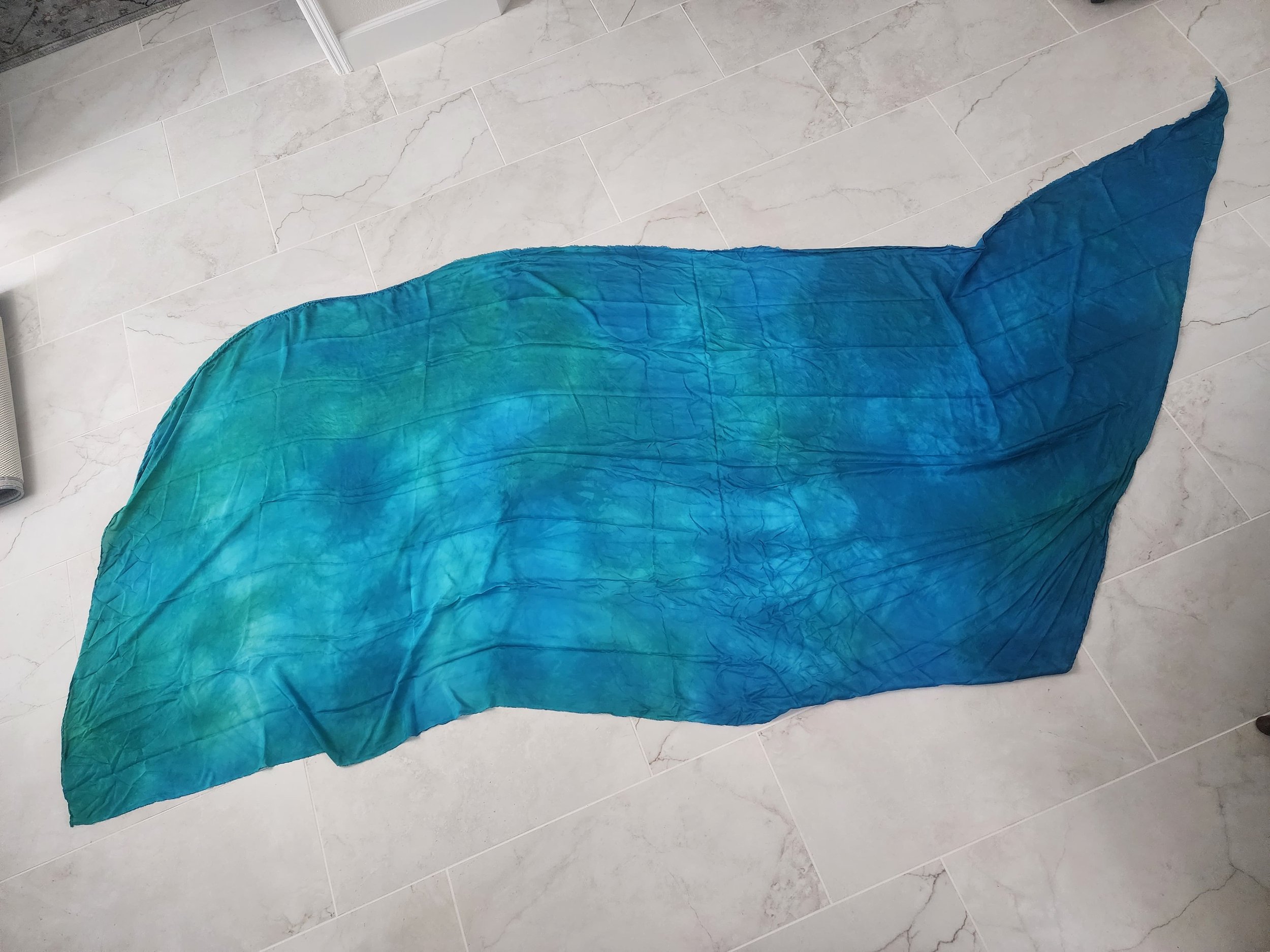 Caribbean Crystal - Large Weighted Silk Veil