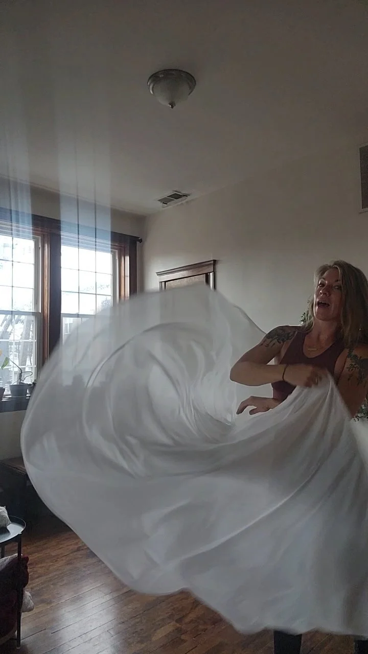 Half Circle Weighted Silk Veil - undyed