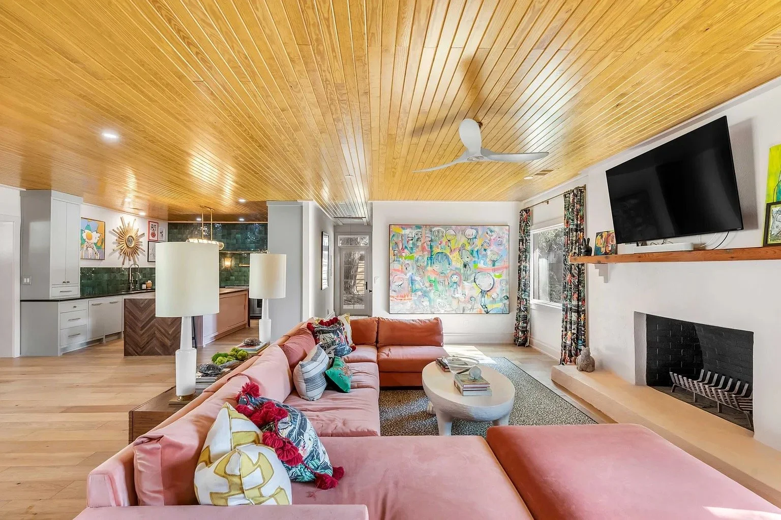 Interior living room renovation in a Charleston, SC home