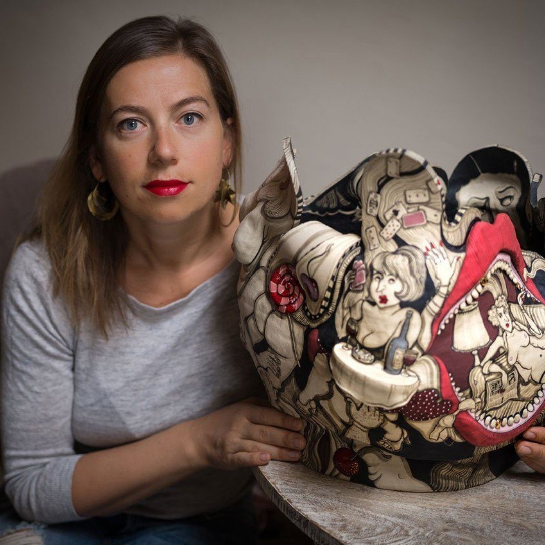 Join us for these rescheduled events from extraordinary Pleasure &amp; Protest clay artist and painter Yana Payusova ( @payusova ). Her compelling sculptures captivated GOCA audiences throughout the run of the exhibition, from students to community m