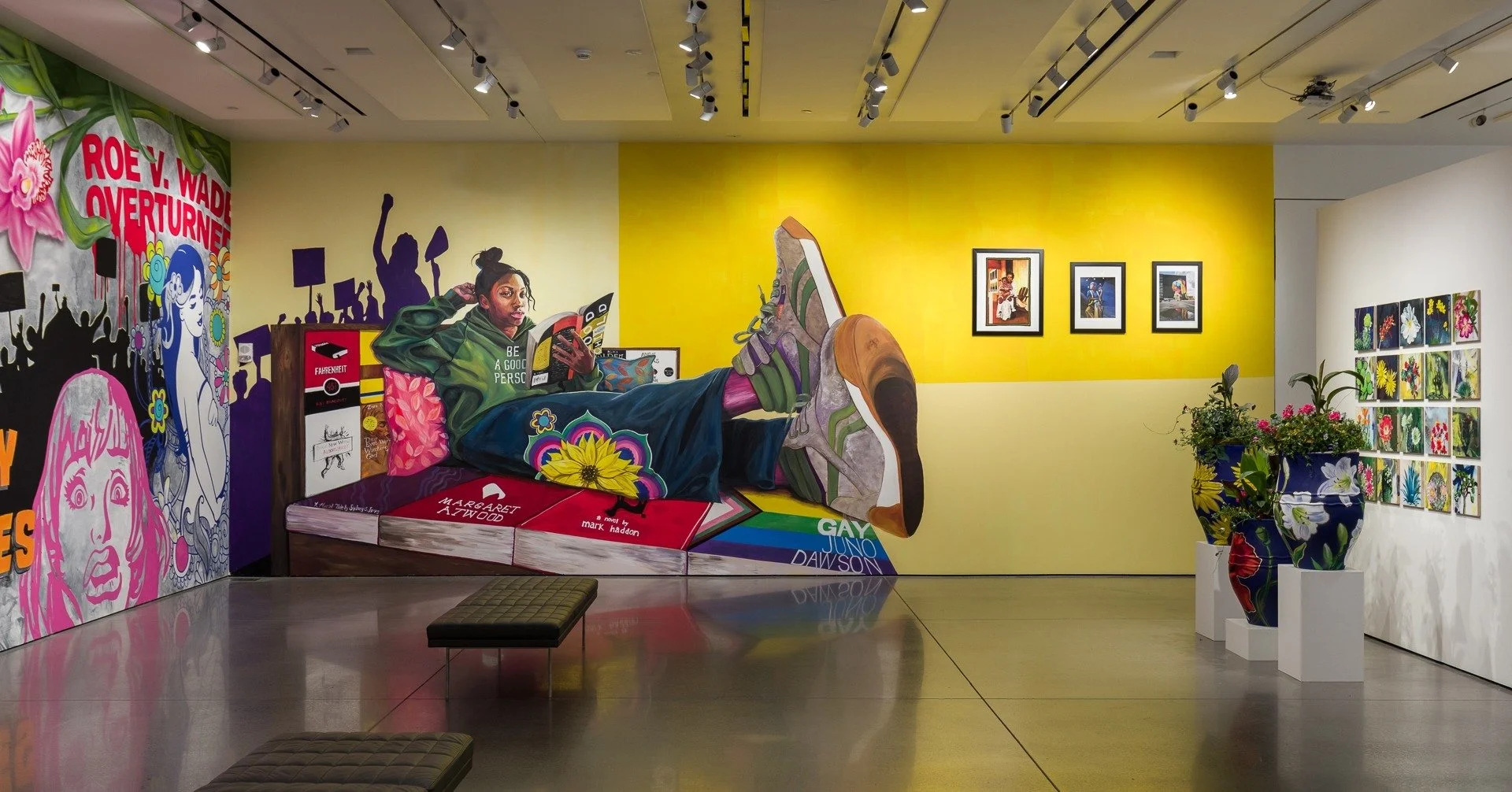 This is the LAST WEEKEND to see &quot;Justice of the Piece: Resistance and Unity in the Art of Lady Pink, Sydney G. James, and Grow Love&quot; 
If you haven't seen it yet, stob by the Marie Walsh Sharpe Gallery at the Ent Center for the Arts from 1 t