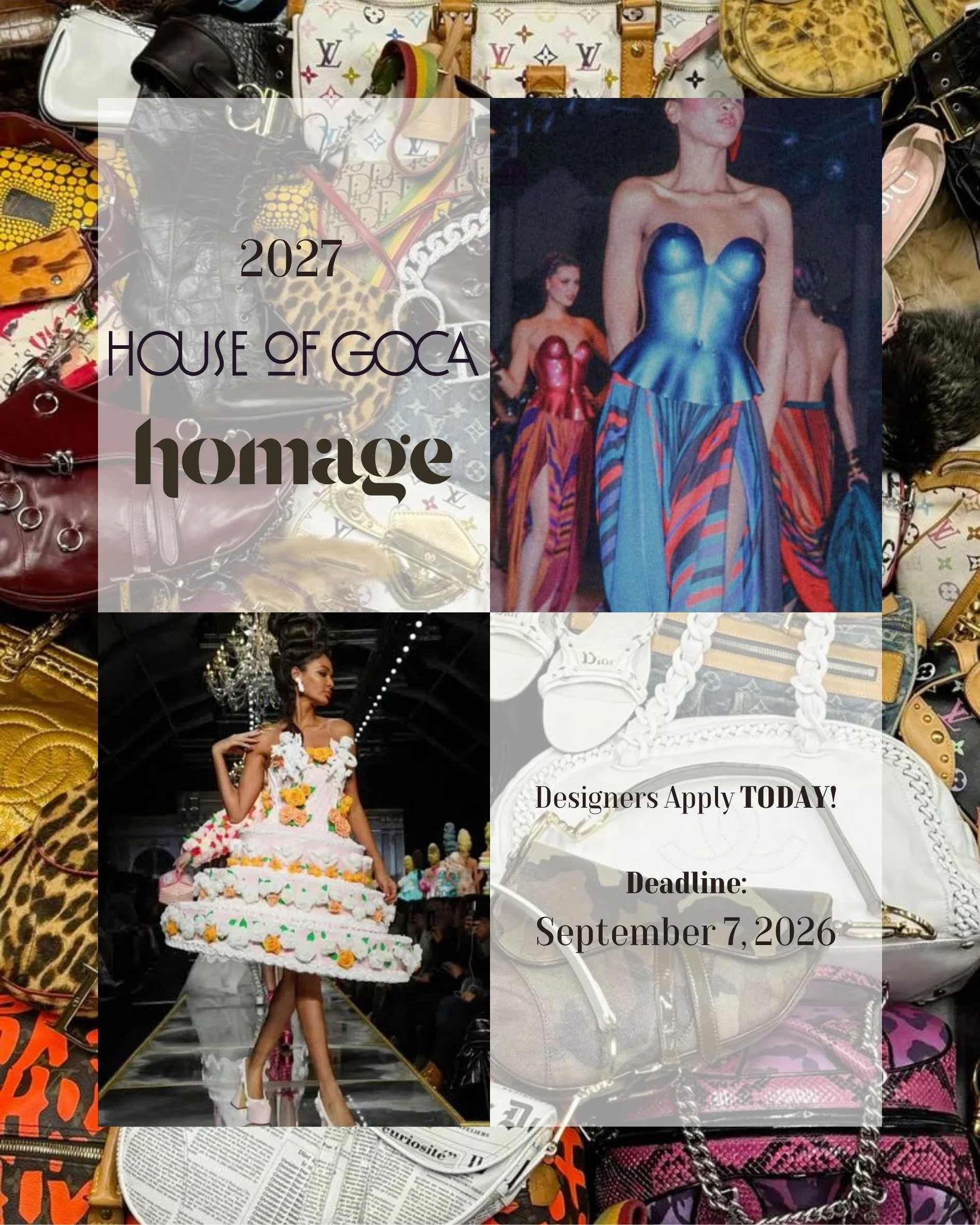 Applications for House of GOCA 2027 are officially open! Follow the link in our bio to submit your FREE application by September 7th!

The 2027 House of GOCA theme, HOMAGE, draws inspiration from the vastness of human history and creativity. The show