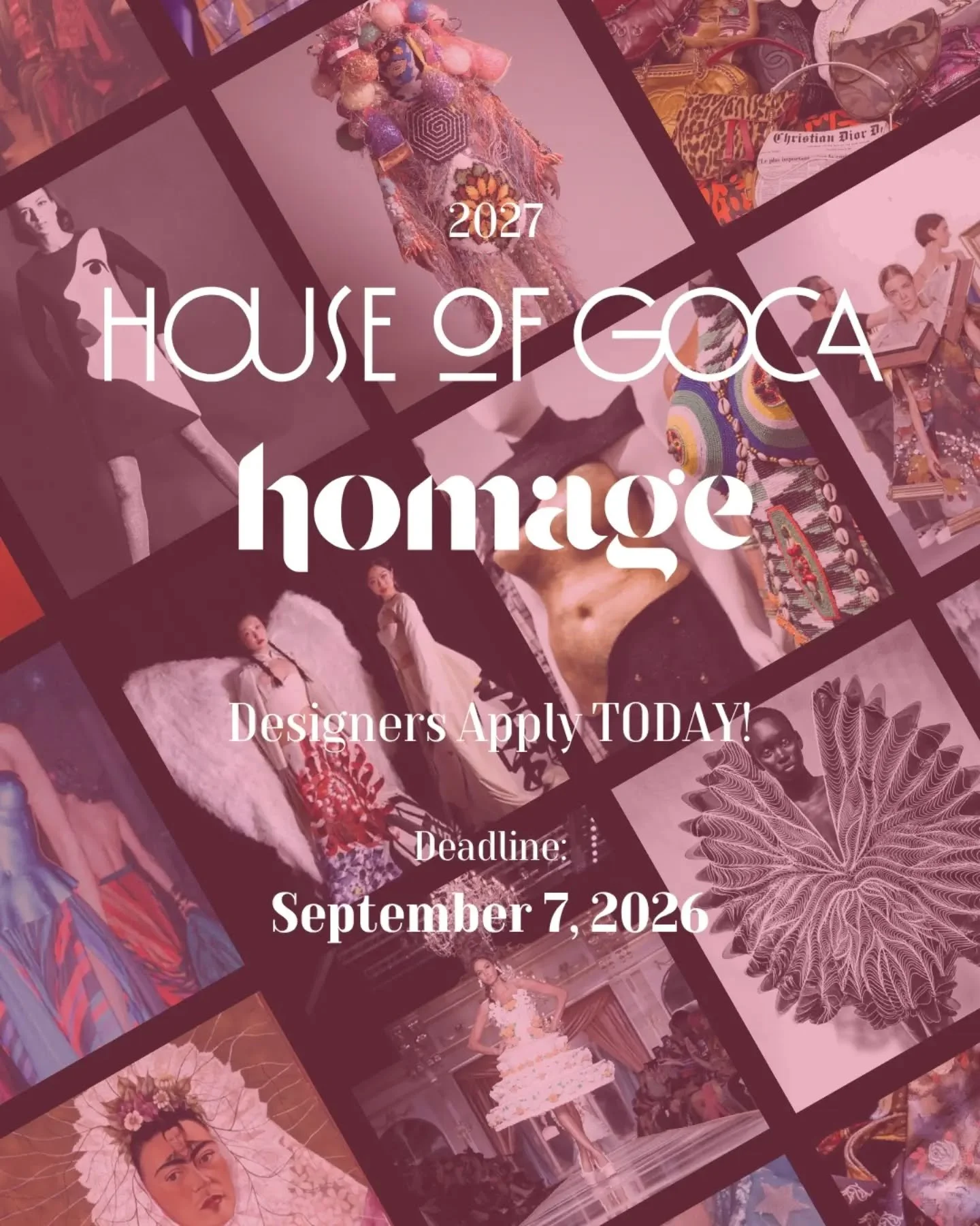 Only TWO WEEKS left to apply for House of GOCA 2027, applications will close September 7th!

The UCCS Galleries of Contemporary Art (GOCA) is hosting a 1-night runway wearable art and fashion event at the Ent Center for the Arts in Colorado Springs o