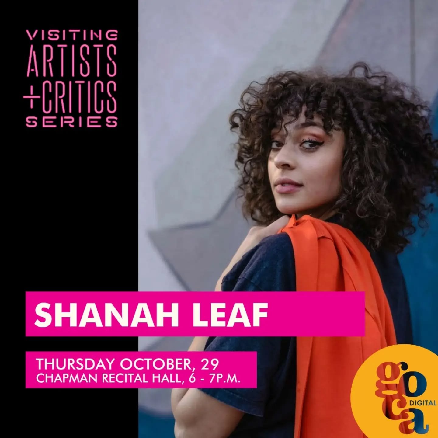 The Visiting Artist and Critics Series brings national voices into direct dialogue with our campus and regional creative community. This Thursday, join us for a lecture by Shana Leaf in Chapman Foundation Recital Hall as part of the opening of F.E.A.