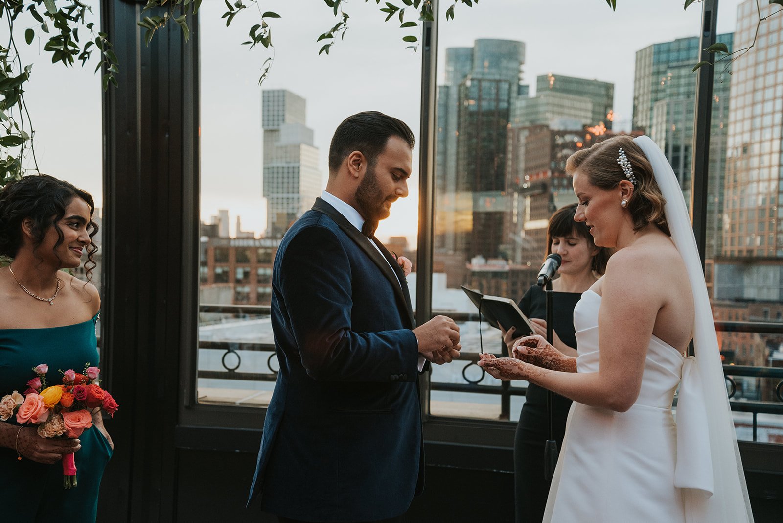 Brooklyn NY Outdoor wedding ceremony at sunset.jpg