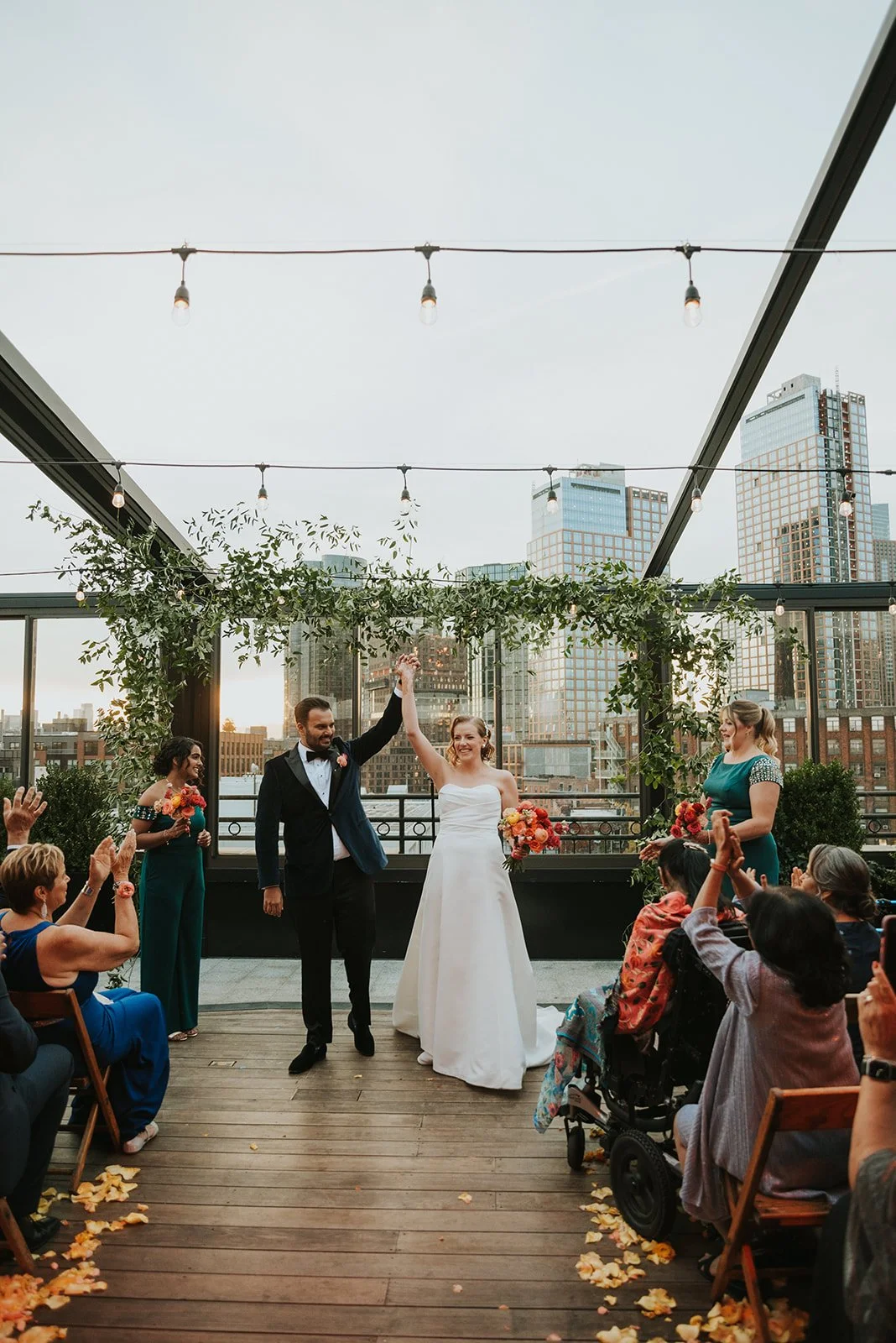 Bride and Groom excited after saying I do in Williamsburg.jpg