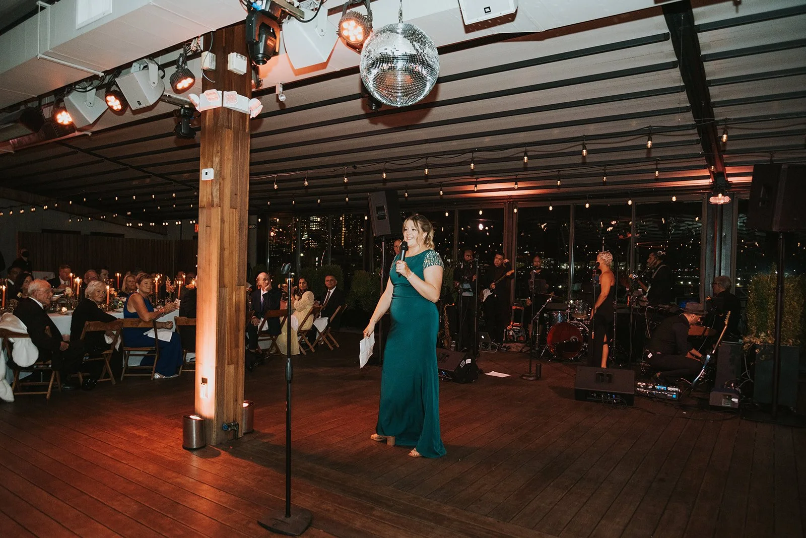 Wedding speech under a disco ball.jpg