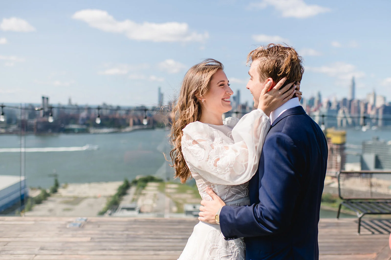 Alexandra & Shannon | Colorful and personalized outdoor Brooklyn wedding at The William vale | Photographer: Deborah Ann Photography | Florals: flowerwitch