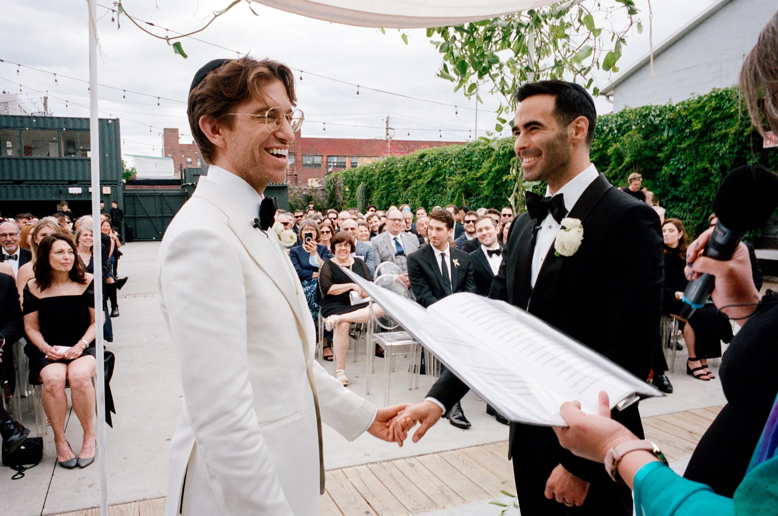 Hugh & Jacob | Venue: 99 Scott, Brooklyn | Photo: Michaela Jelin | Florals: Aurora Botanica