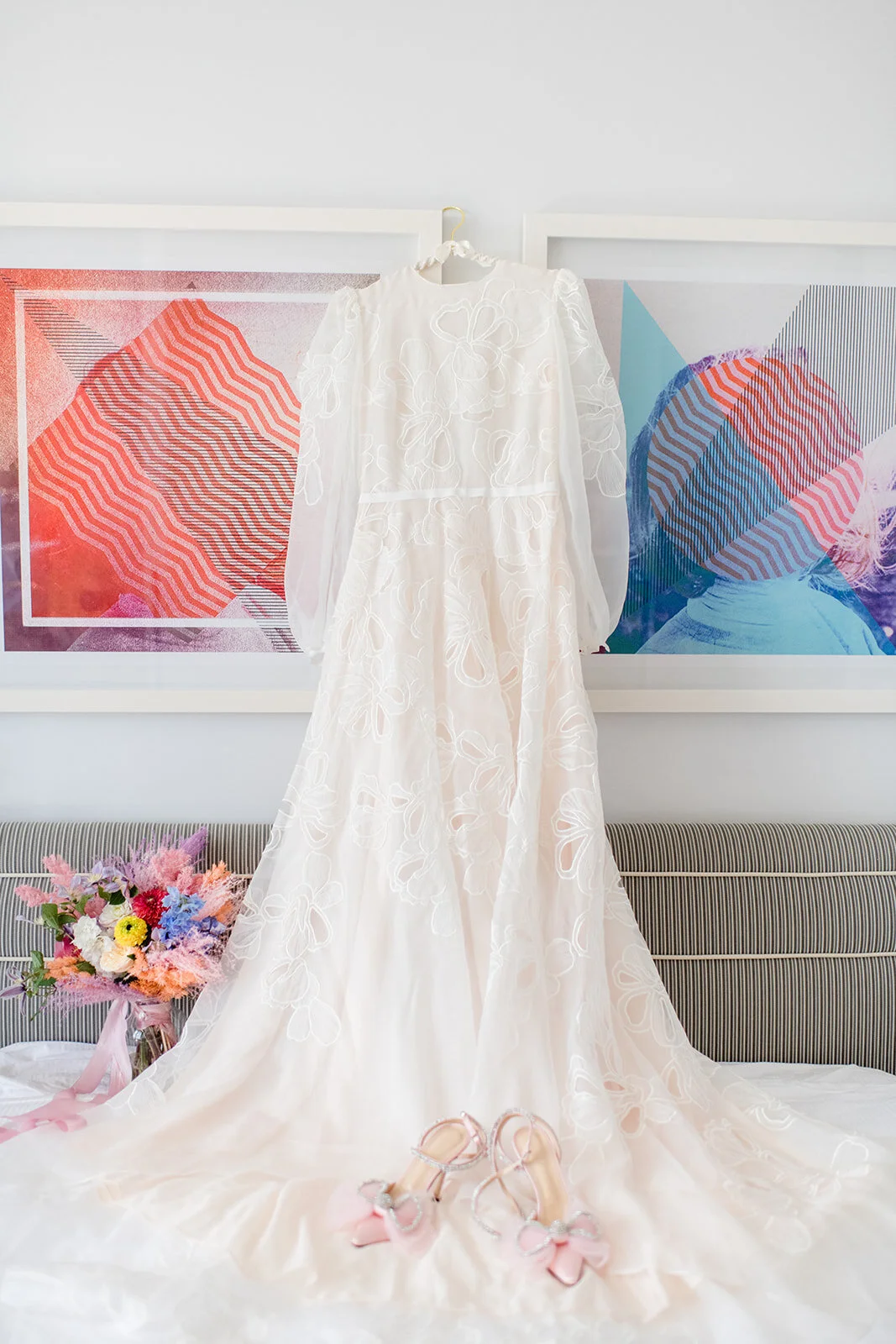 Alexandra & Shannon | Colorful and personalized outdoor Brooklyn wedding at The William vale | Photographer: Deborah Ann Photography | Florals: flowerwitch