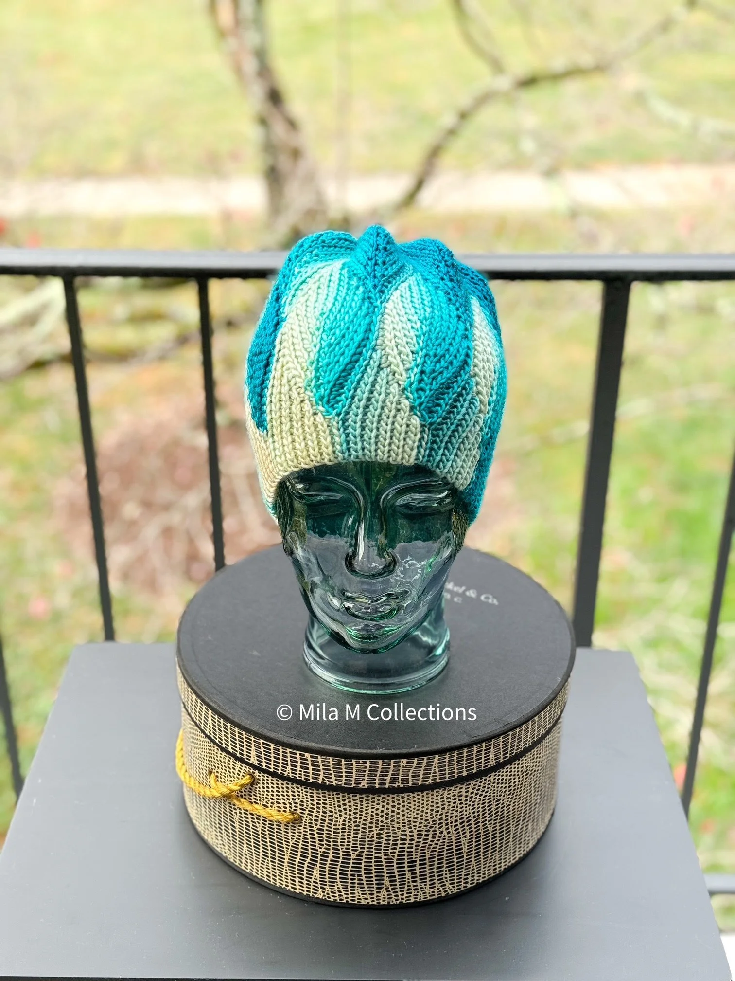 Turquoise Waves Crochet Hat by Mila M Collections