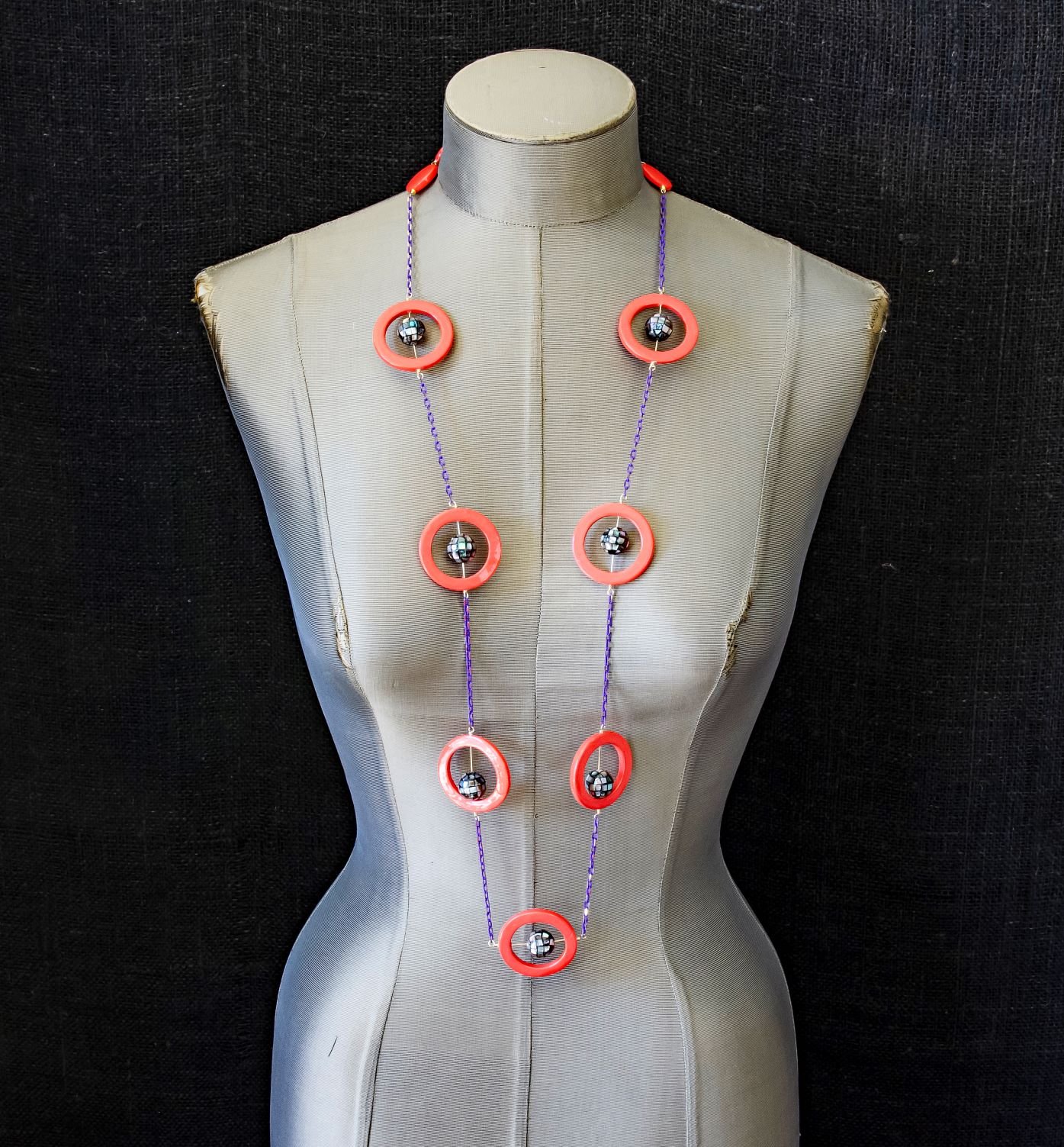 Mother-of-Pearl Circles with Abalone Shell Necklace by Mila M Collections https://www.milamcollections.com