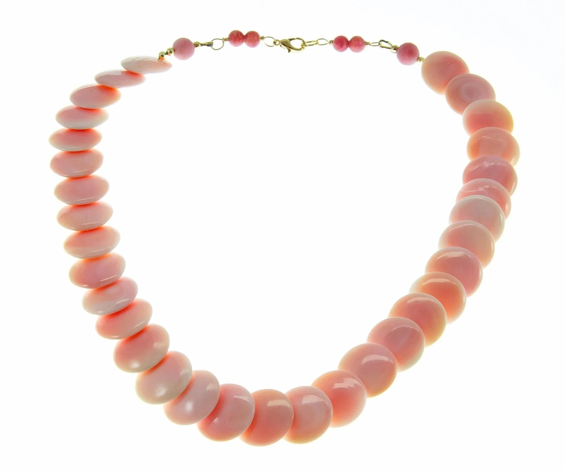 Pink Shell Necklace by Mila M Collections