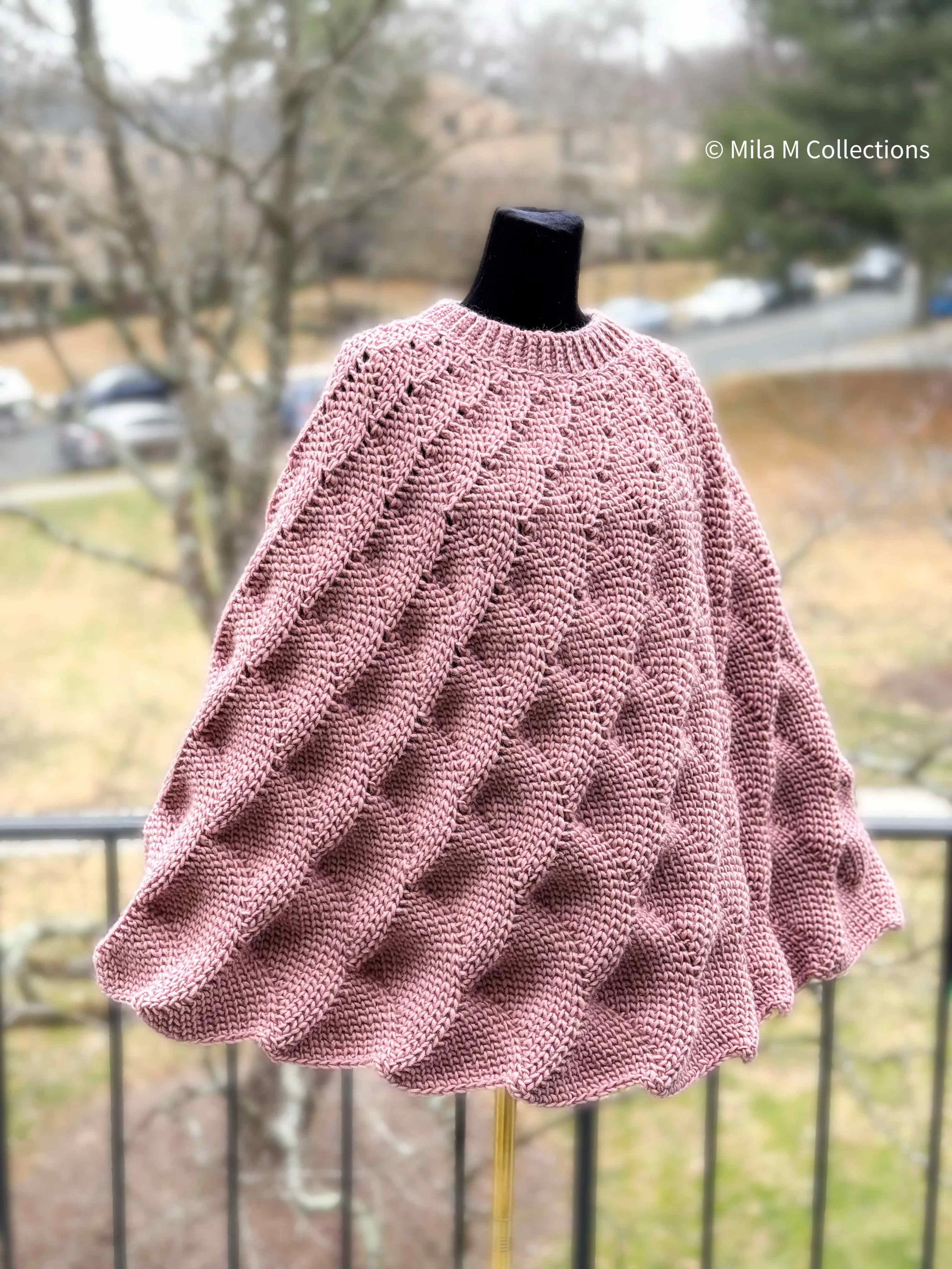 Pink Crocheted Poncho