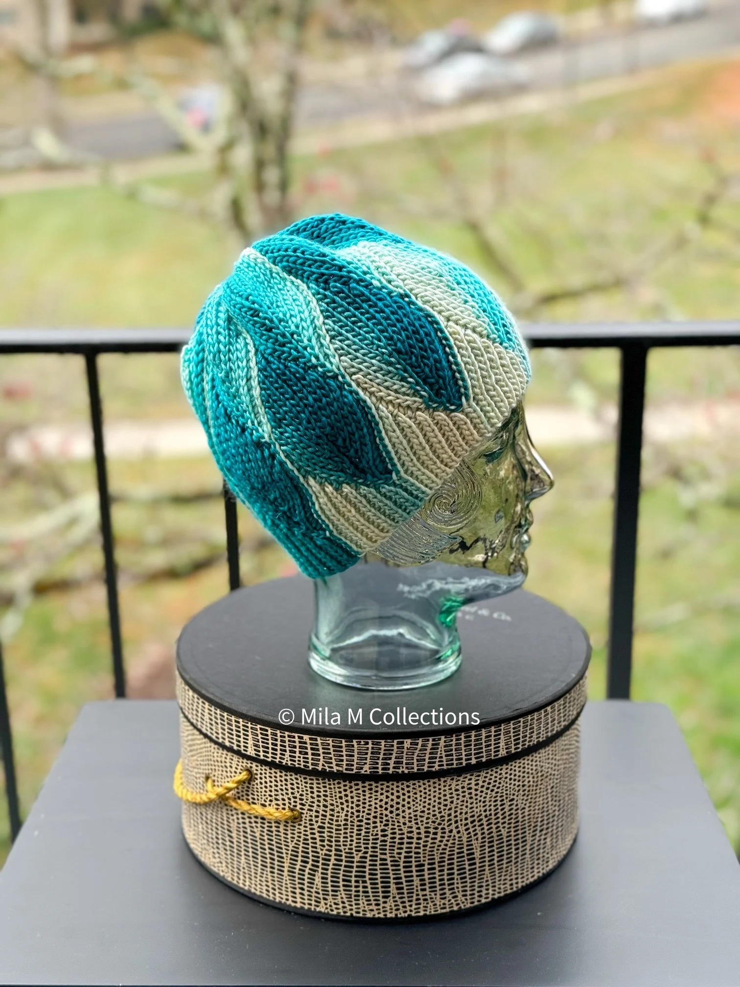 Turquoise Waves Crochet Hat by Mila M Collections