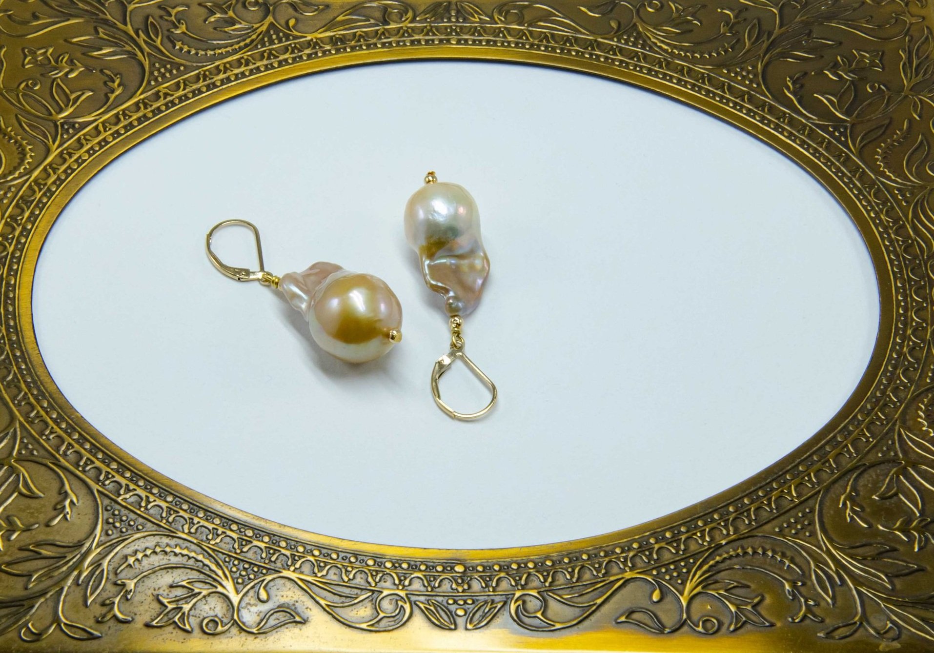 Peach Baroque Pearl Earrings