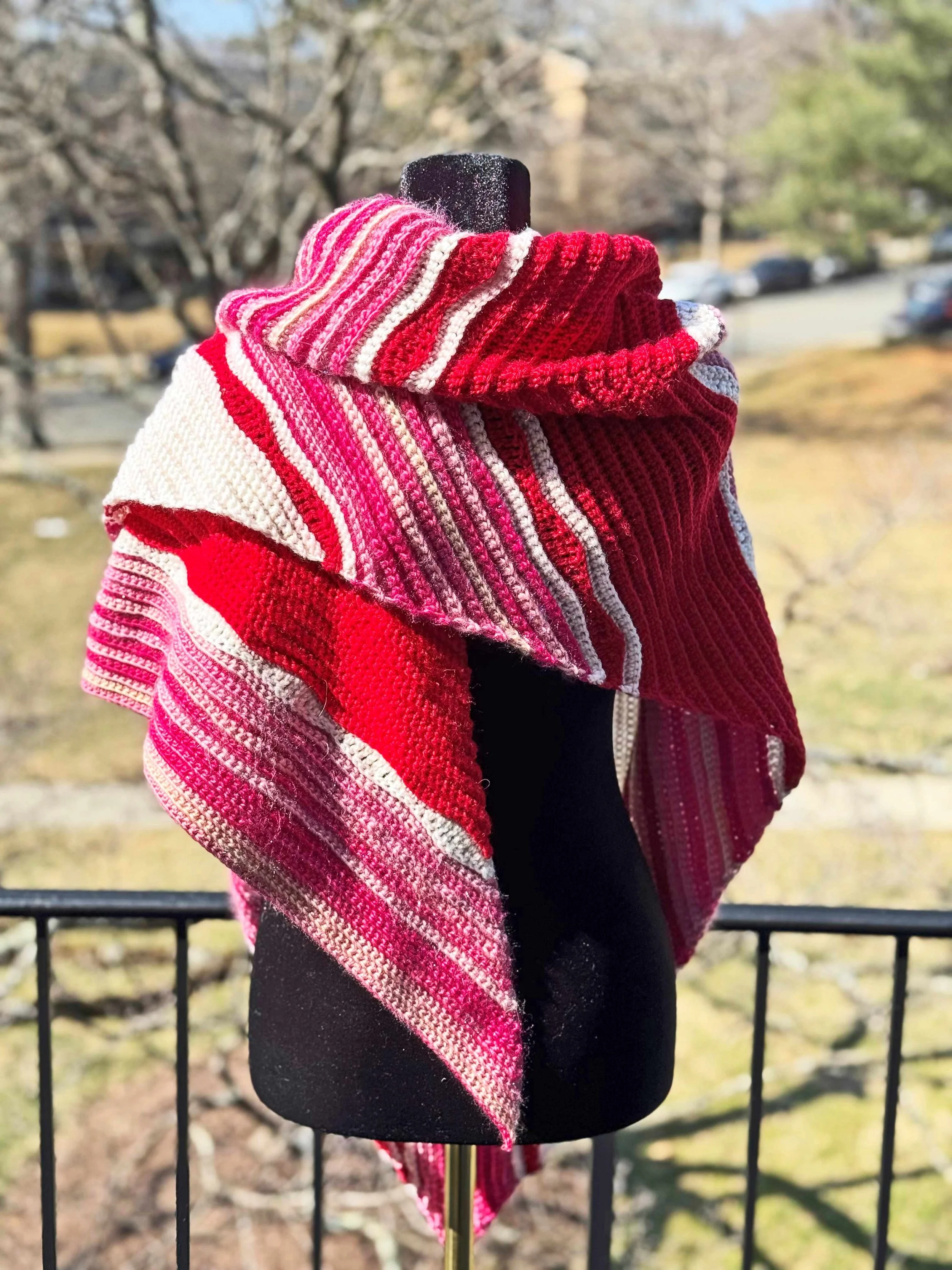 Red and White Asymmetrical Shawl by Mila M Collections.jpg