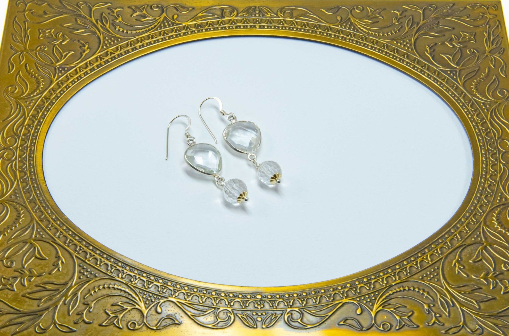 Rock Crystal in Silver Earrings