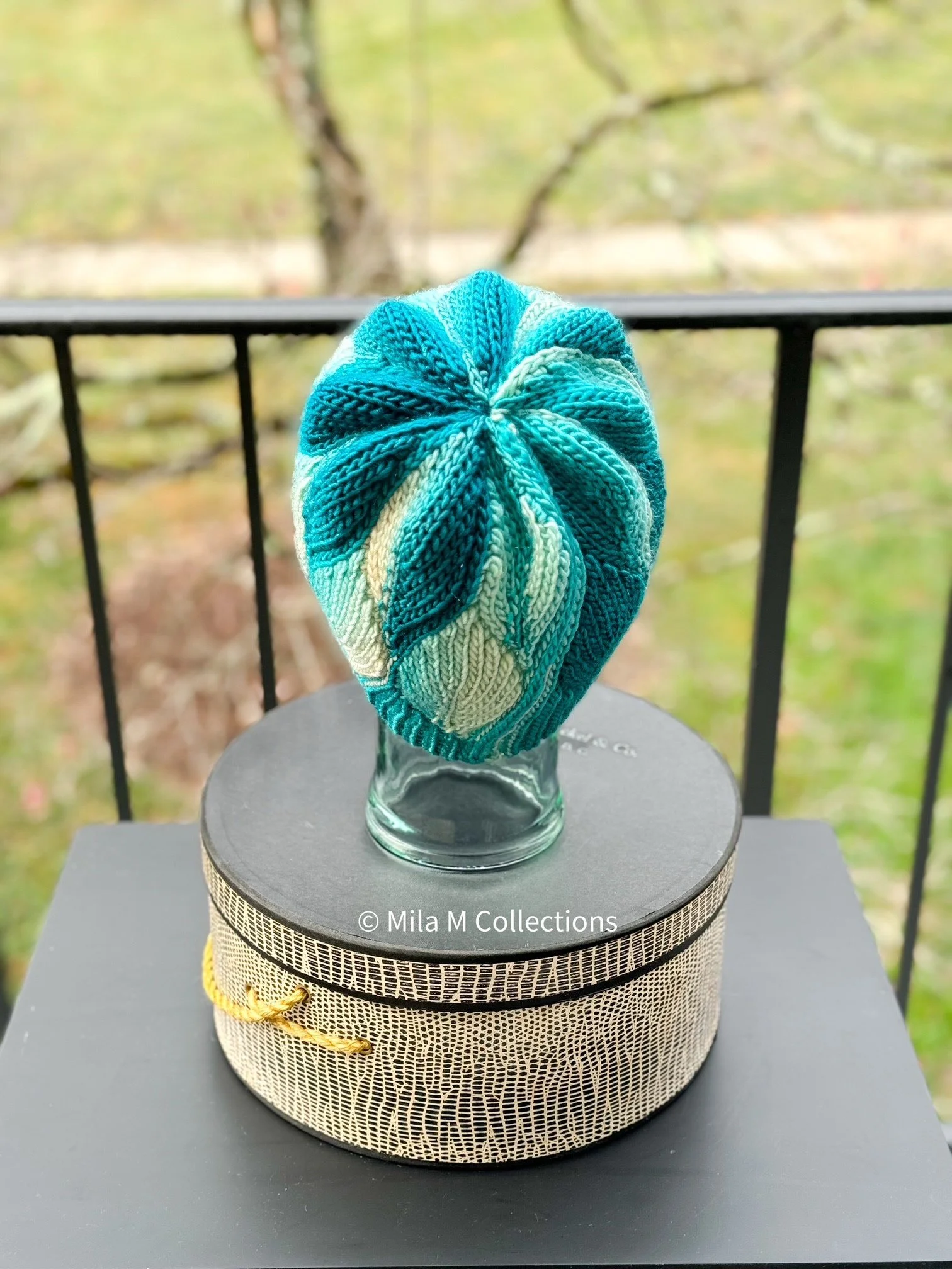 Turquoise Waves Crochet Hat by Mila M Collections
