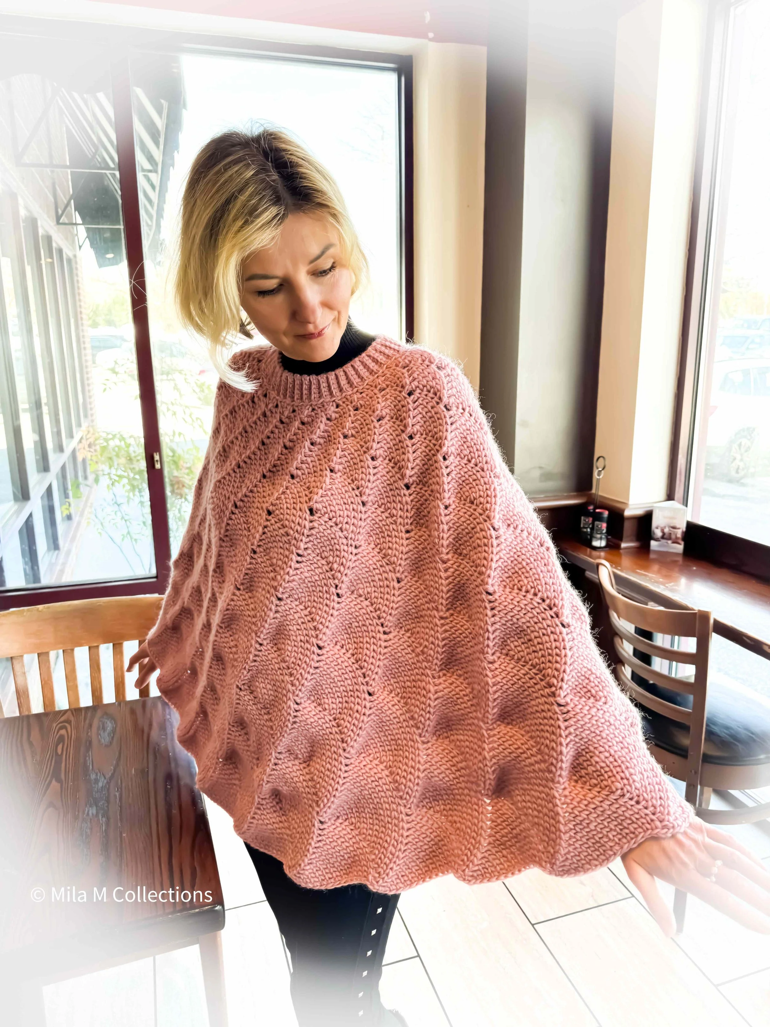 Pink Crochet Poncho by Mila M Collections.jpg