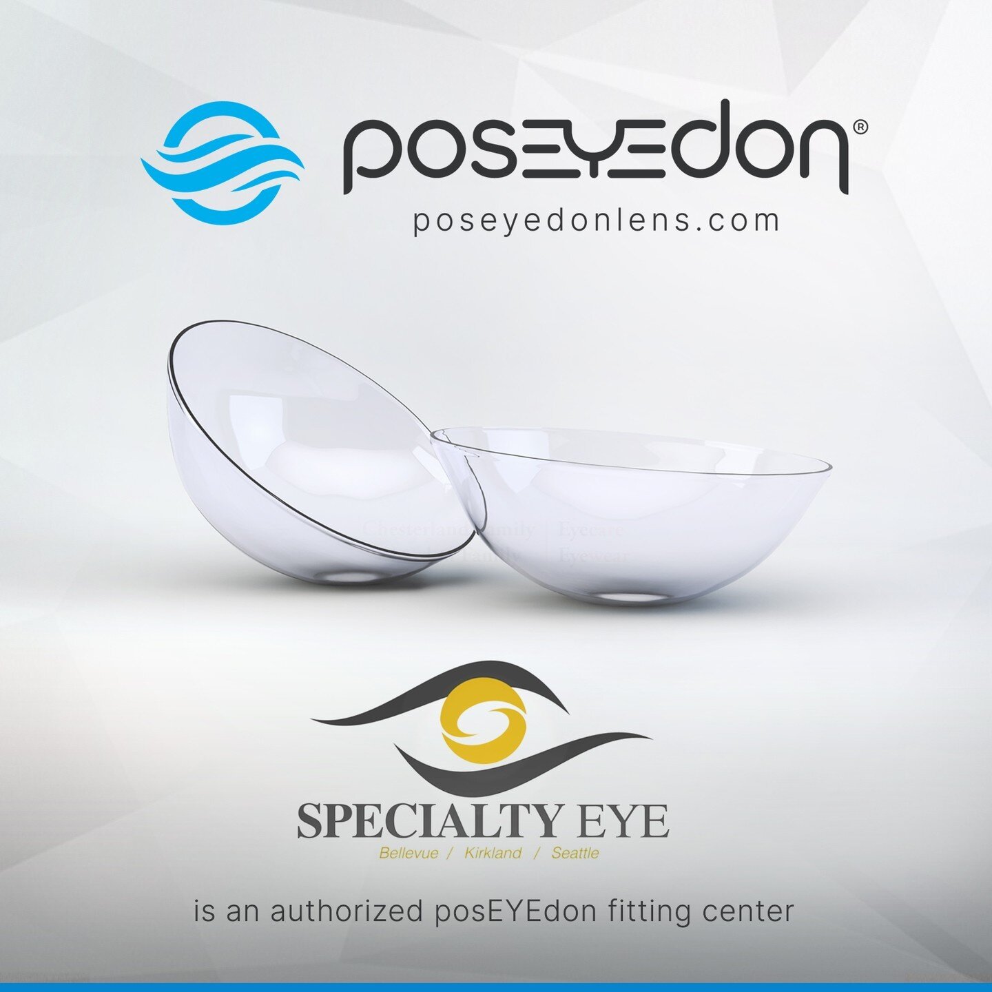 🟡 🟢 🔵 As a posEYEdon lens candidate, you will be expertly evaluated and fit by a licensed optometrist and certified posEYEdon lens provider. A lens will then be custom-made to fit the contour of your eyes and provide all-day comfort, vision and oc