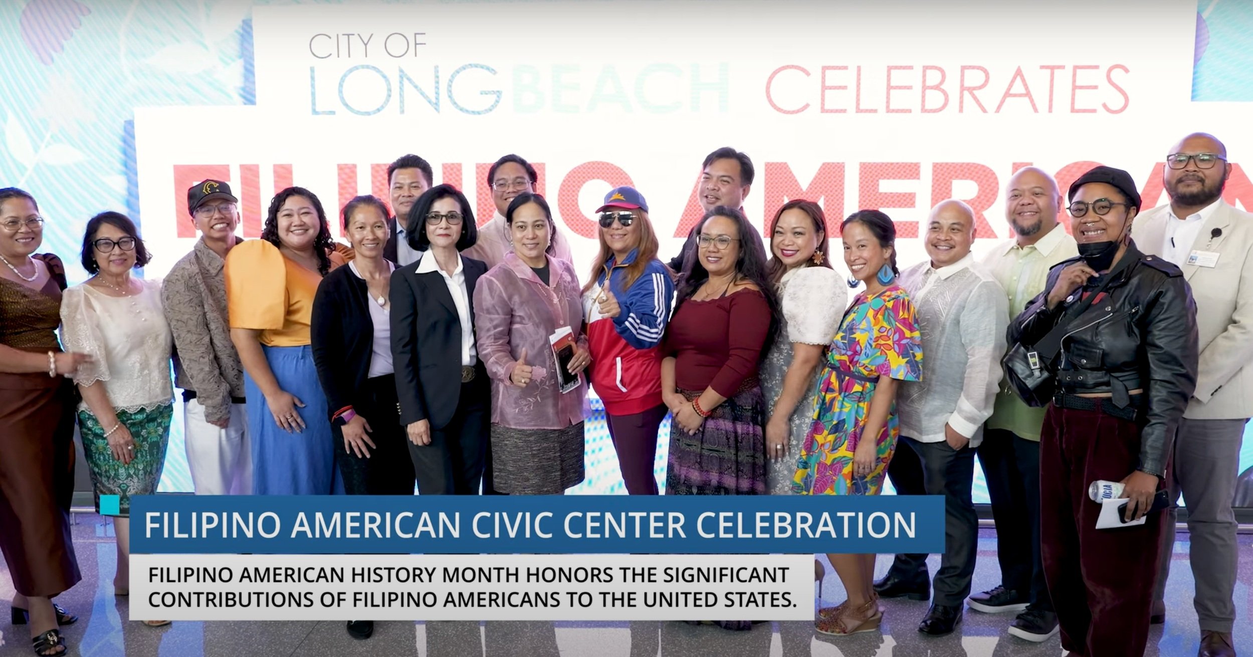 Local Filipino organizers, educators, activists, advocates, community-based organizers, and commissioners during City of Long Beach 3rd annual City Hall Filipino Celebration, September 2024