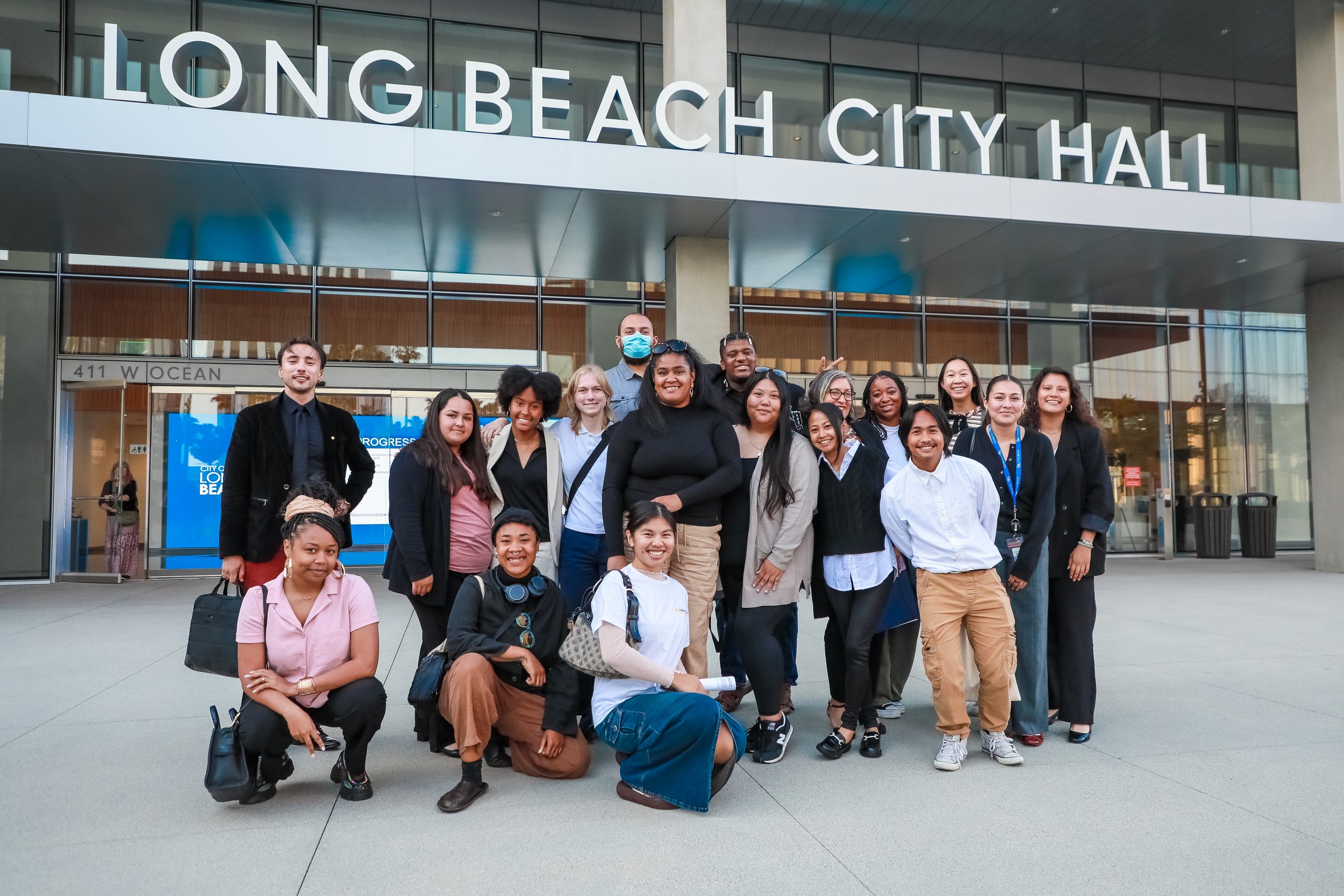 City of Long Beach Youth Advisory Council Cohort 2 and Office of Youth Development Interns and Staff at City Hall Chambers, 2024