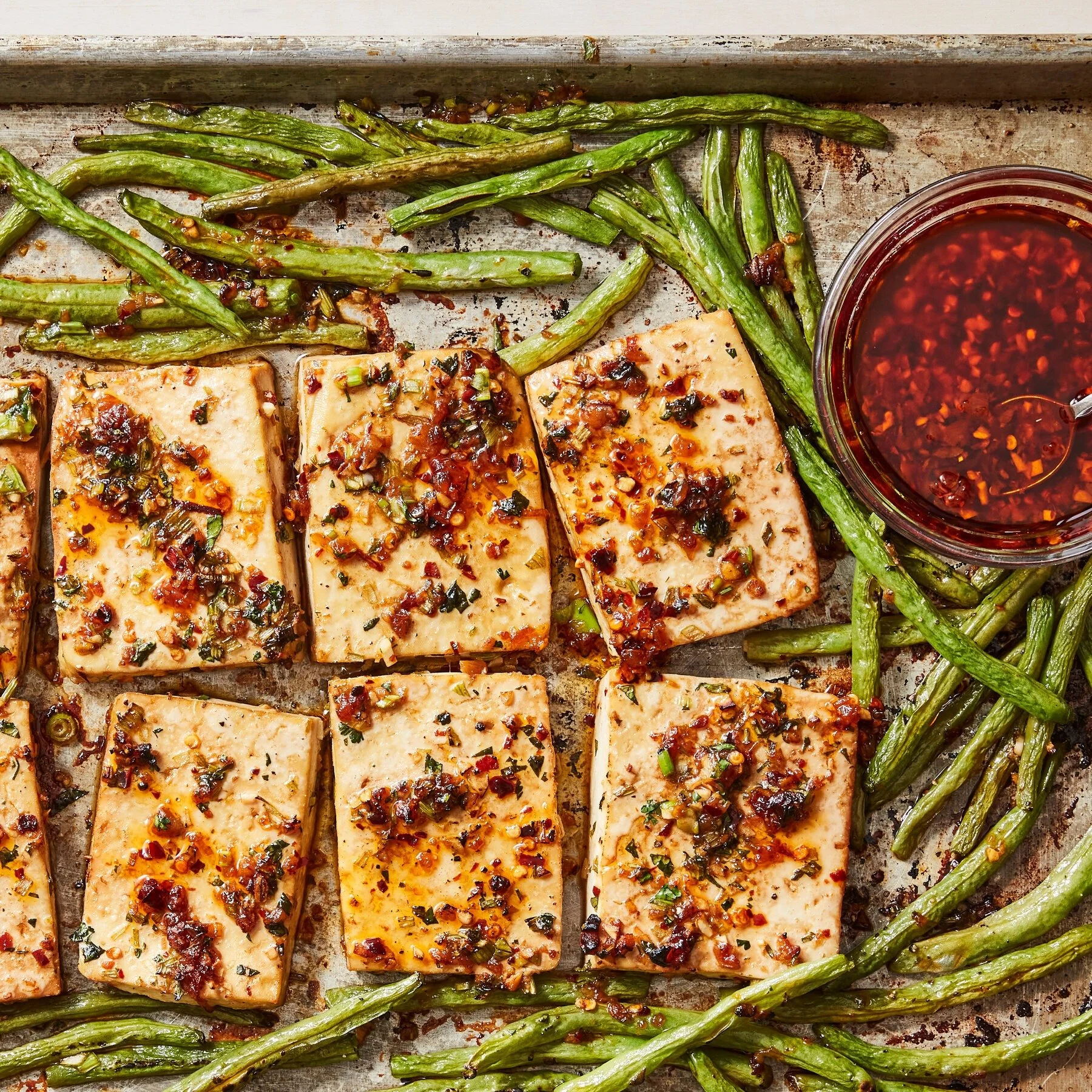 Tofu and Green Beans With Chile Crisp