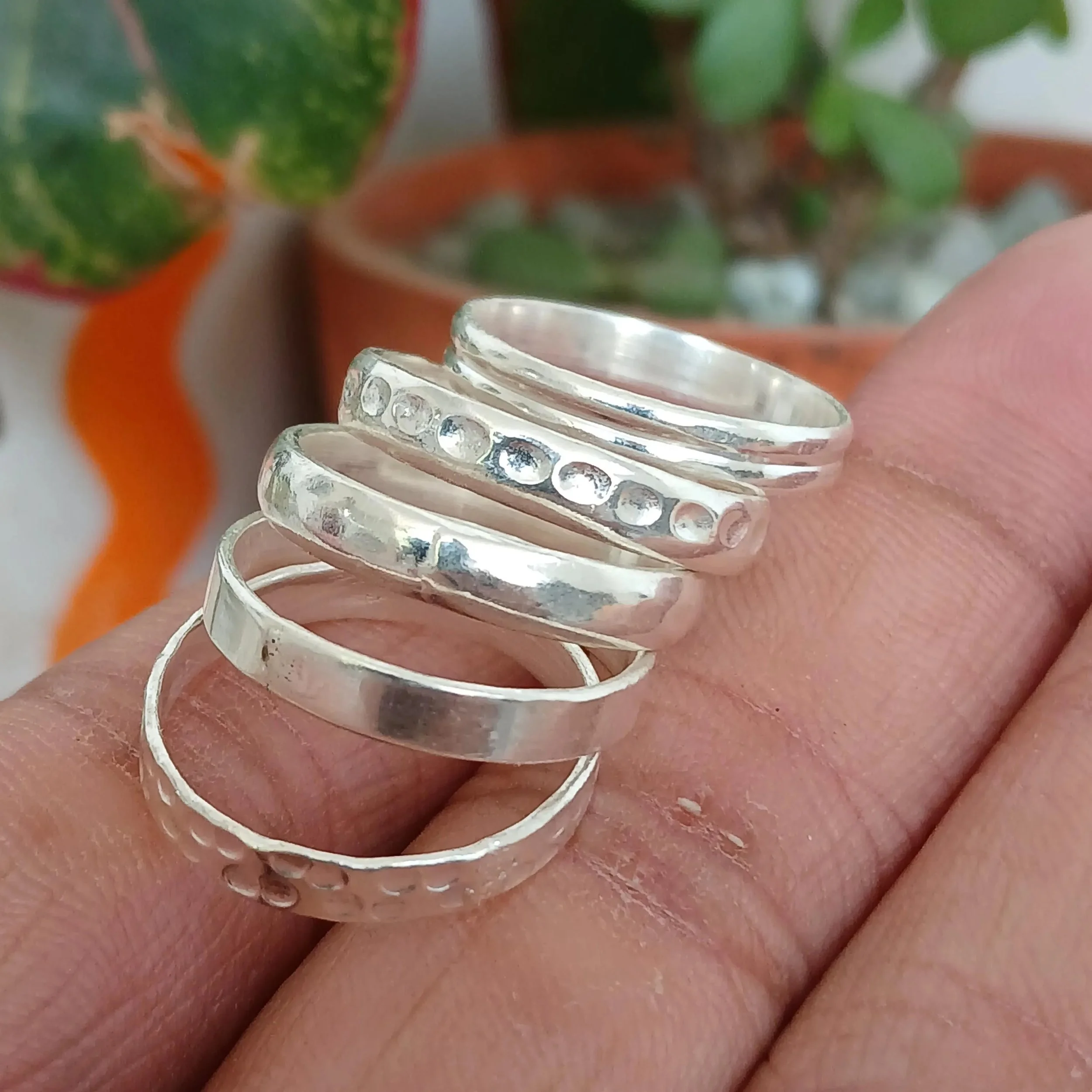 Handmade Sterling Silver Stacking Rings Set