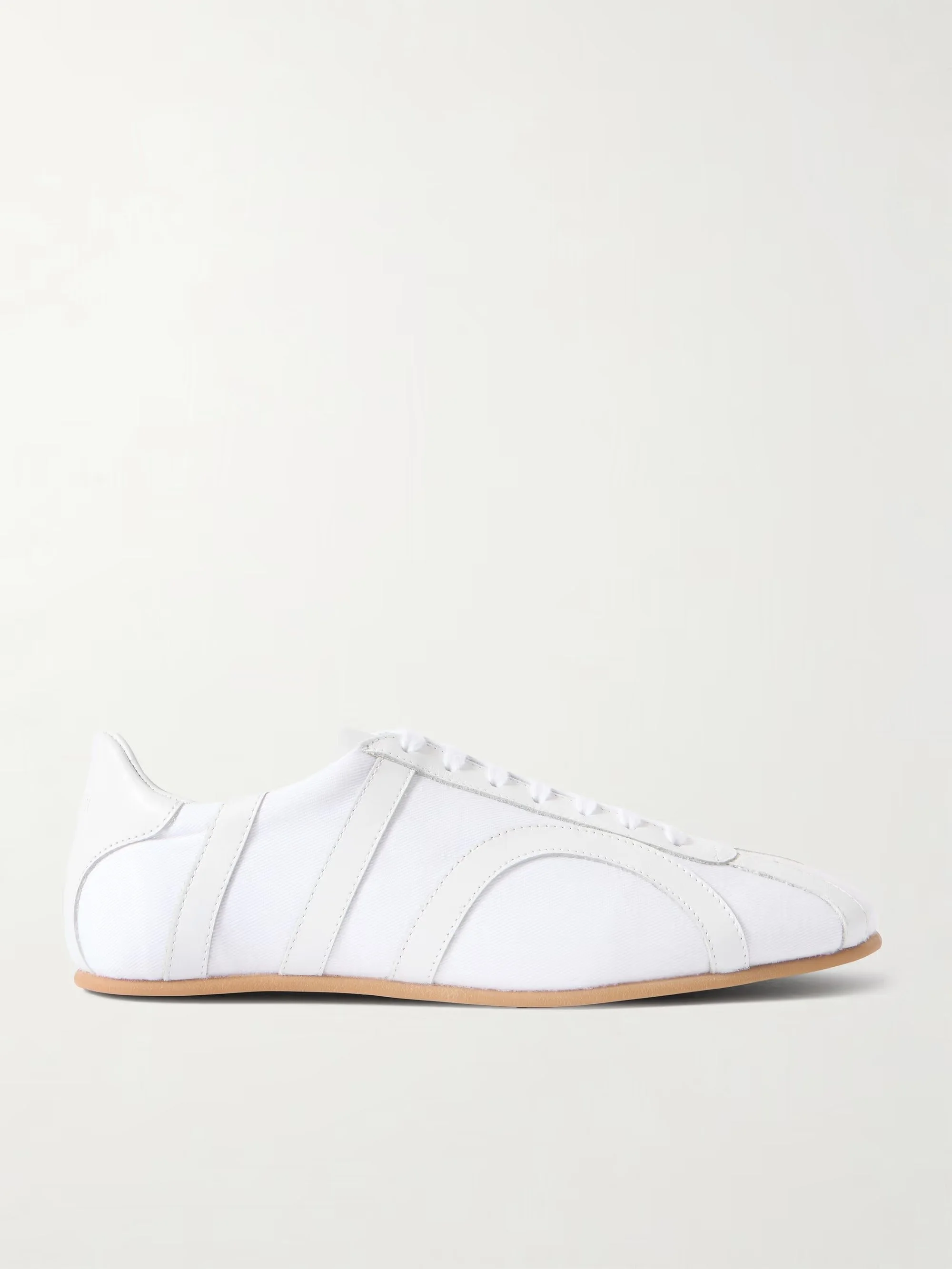 Toteme Leather-Trimmed Cotton Canvas Sneakers