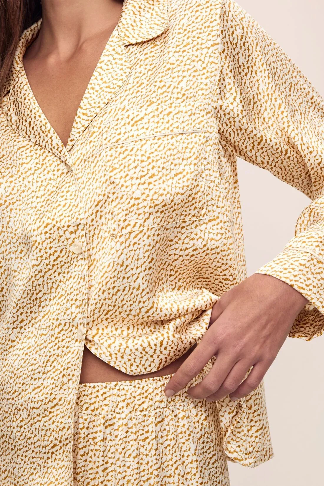 Eberjey Inez Washable Silk Printed Long PJ Set