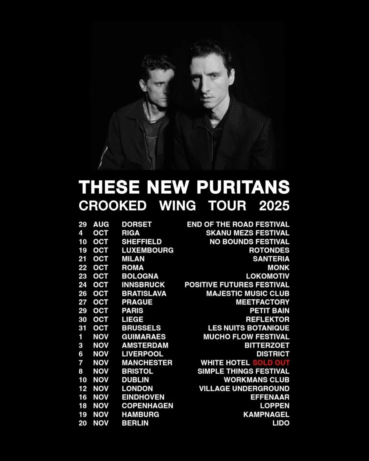 These New Puritans: Autumn 2025 EU/UK tour (session performer)