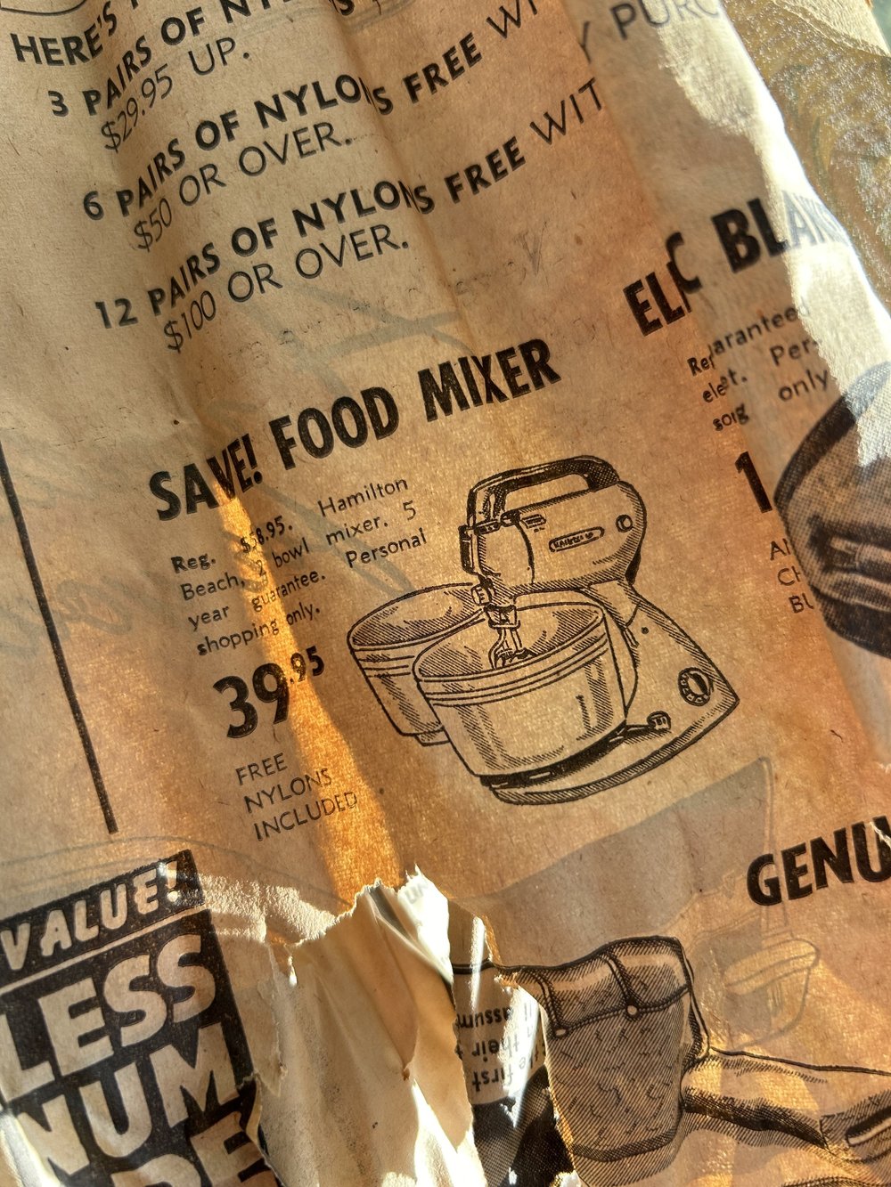 A newspaper from 1957 found in the walls