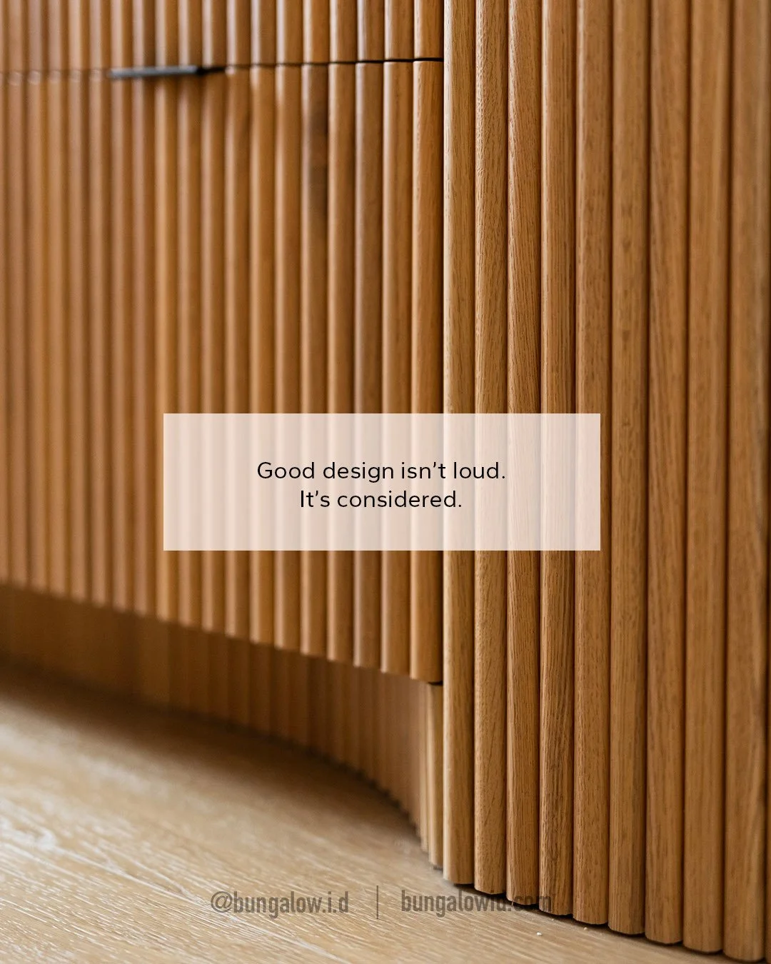 Good design isn&rsquo;t about what photographs best on day one.⁠
It&rsquo;s about how a space lives &mdash; five, ten, twenty years from now.⁠
⁠
At Bungalow, we believe good design is:⁠
&bull; Curated over time⁠
&bull; Deeply intentional⁠
&bull; Grou